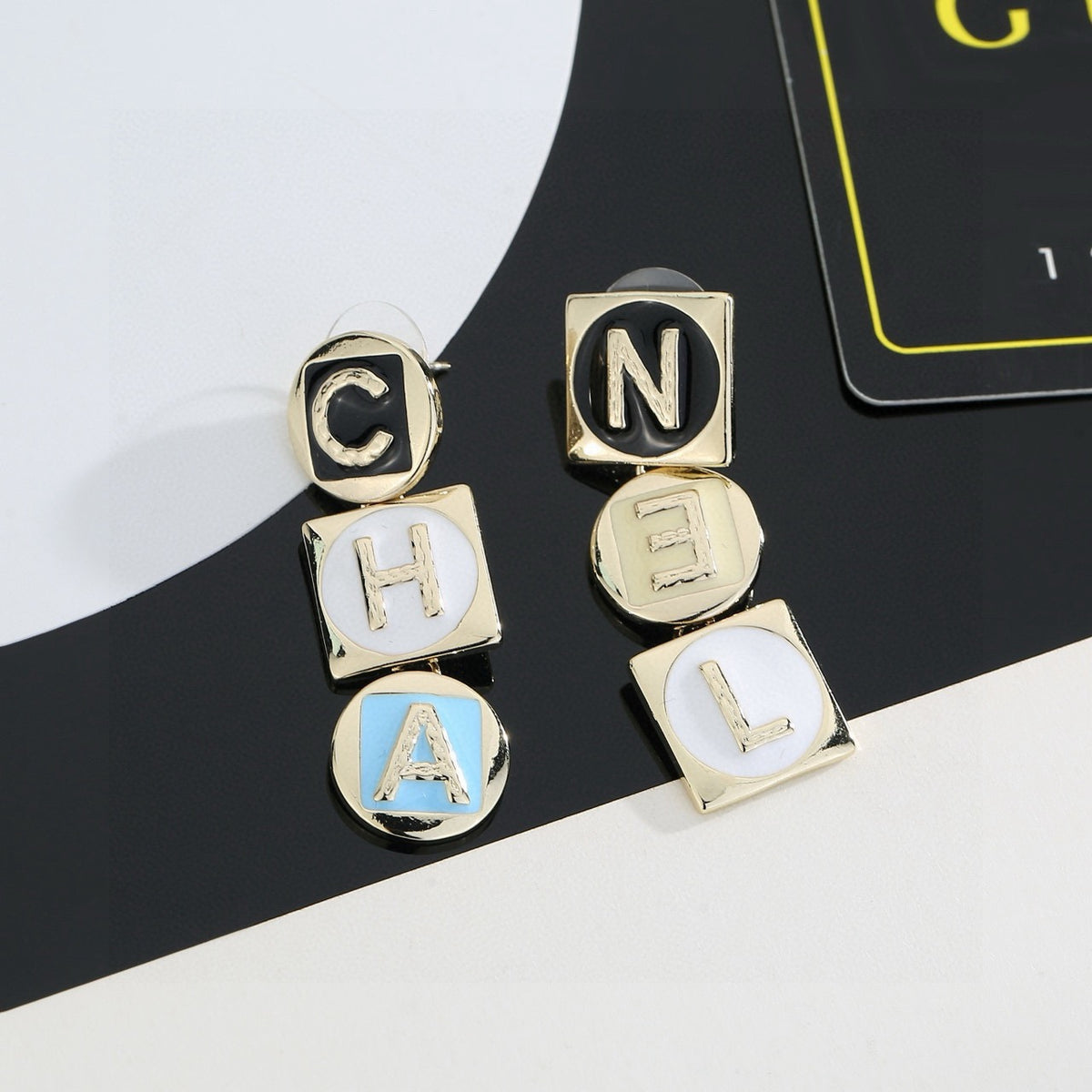 letter Drop Earrings for women - product detail view