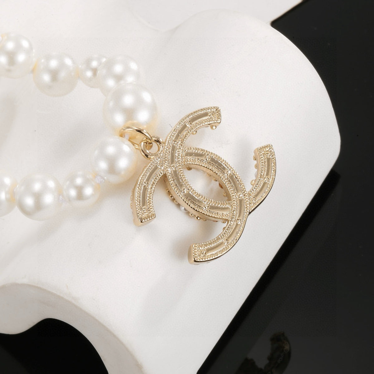 gold brass double c Bracelet for women - alternate angle view 6