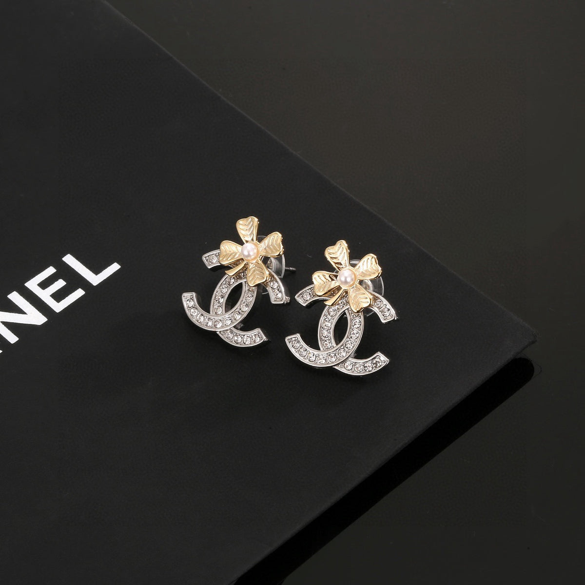 silver sterling silver clover Drop Earrings for women - alternate angle view 6