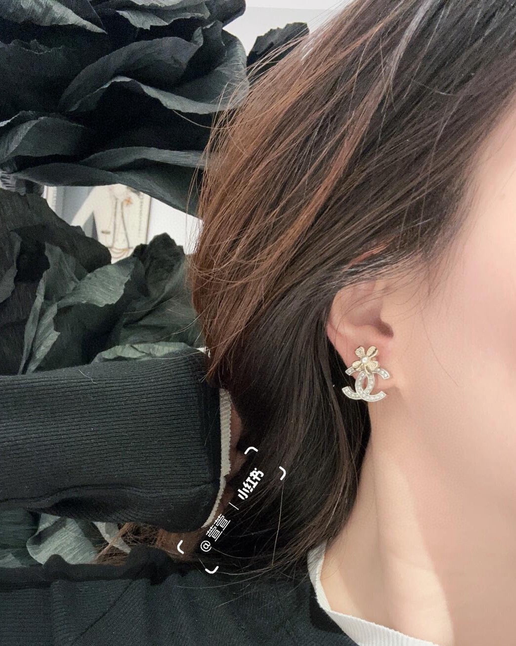 silver sterling silver clover Drop Earrings for women - alternate angle view 4