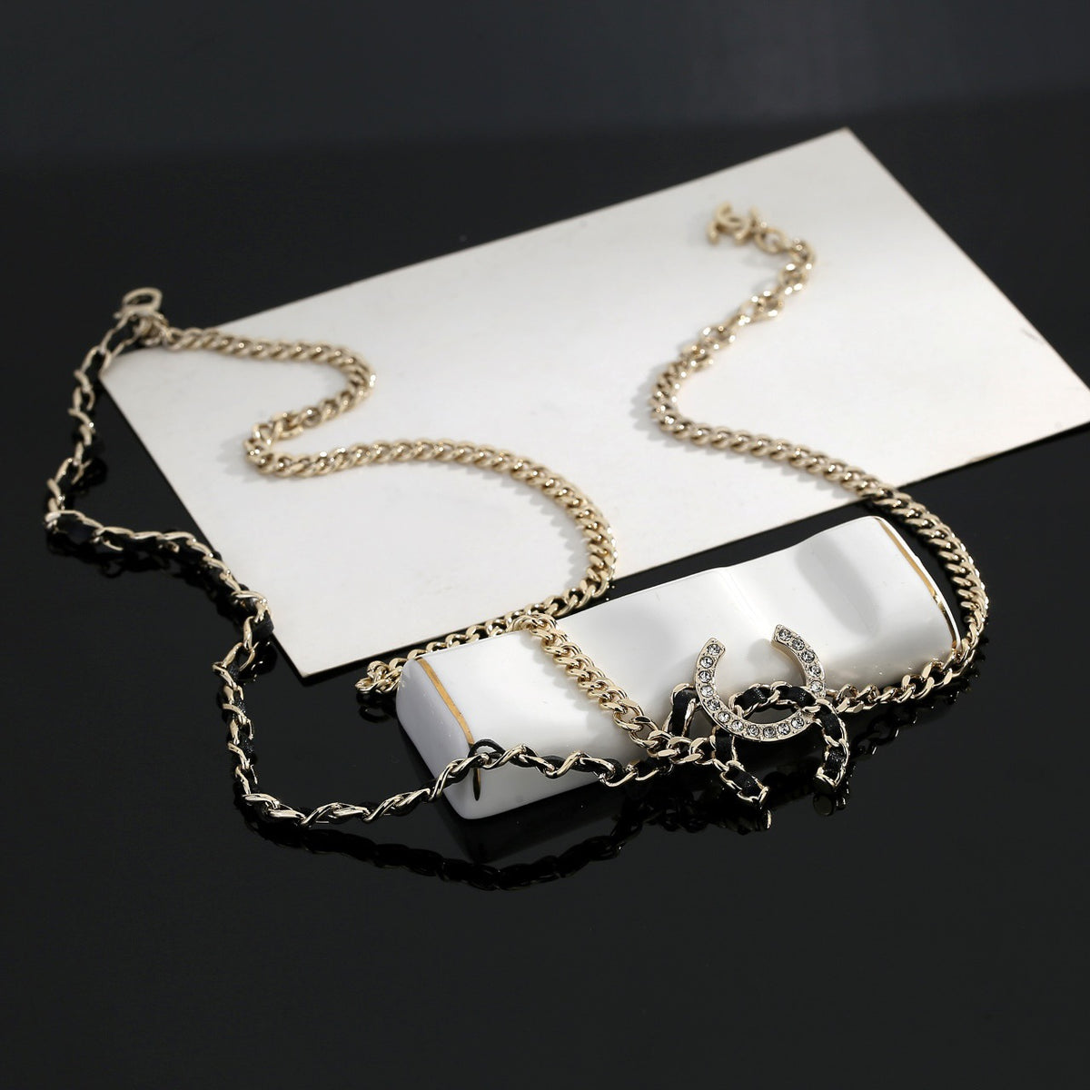 black brass dreamy Necklace for women - alternate angle view 3
