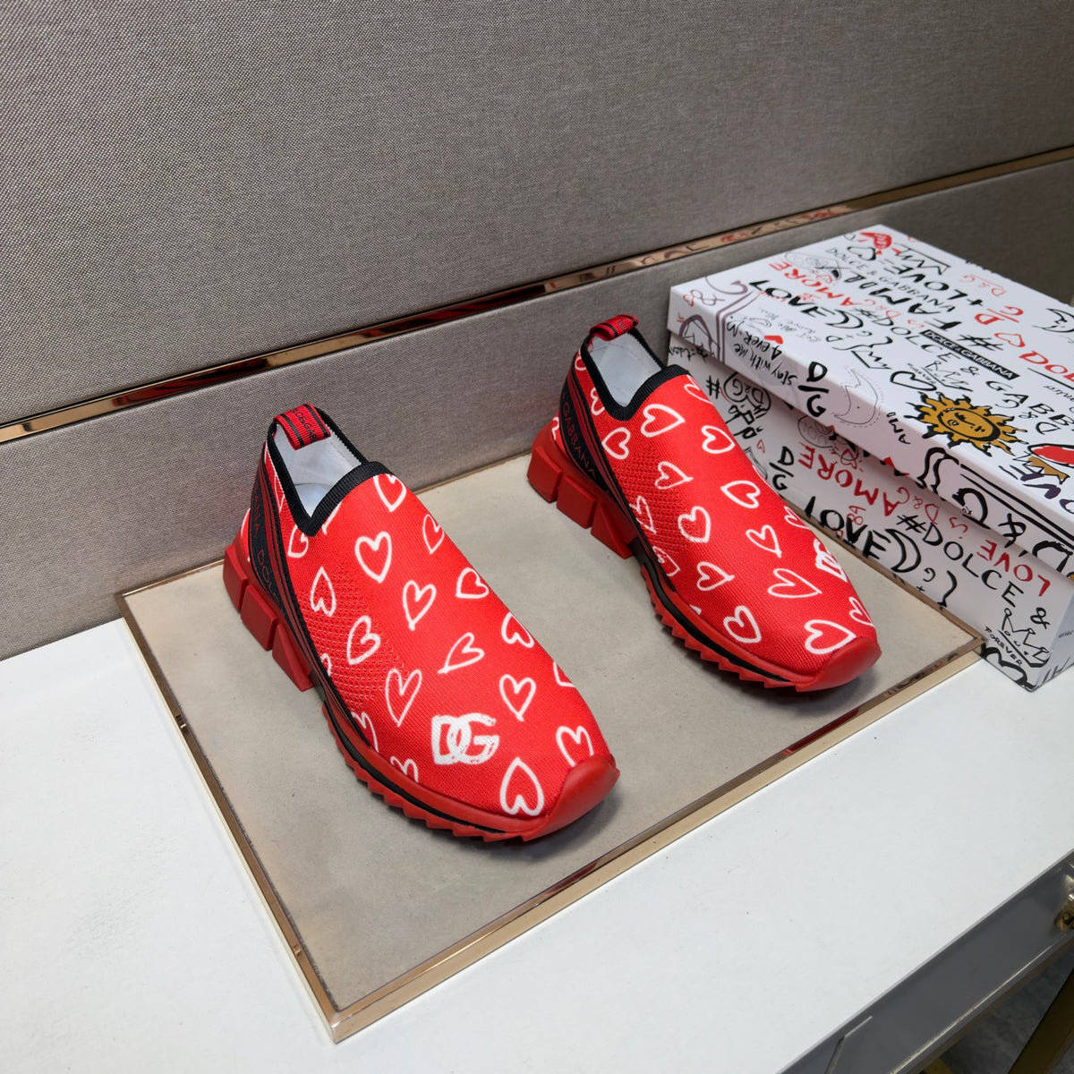 Dolce & Gabbana DG Couple's Multi-Material Casual Sneakers Multi-Color