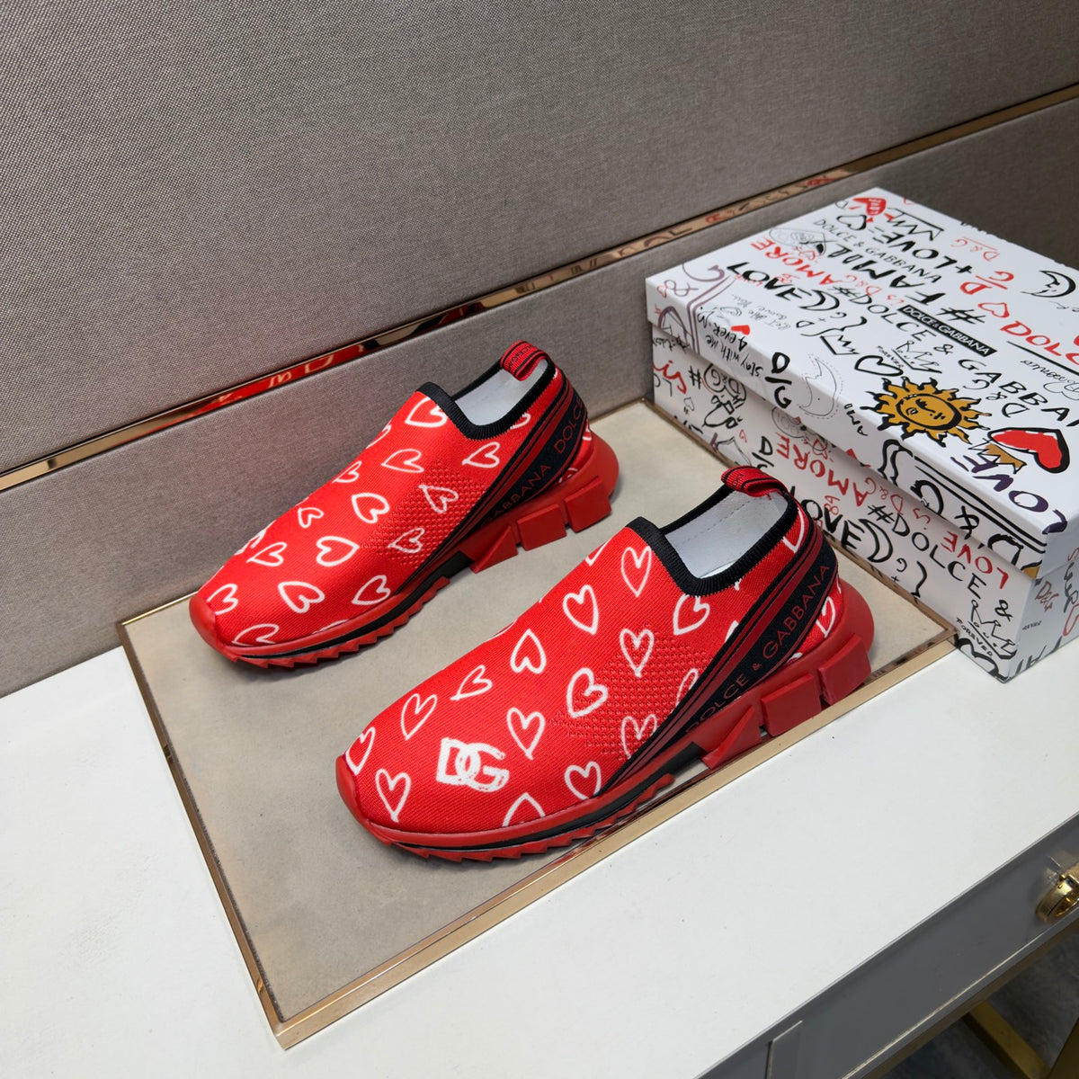 Dolce & Gabbana DG Couple's Multi-Material Casual Sneakers Multi-Color