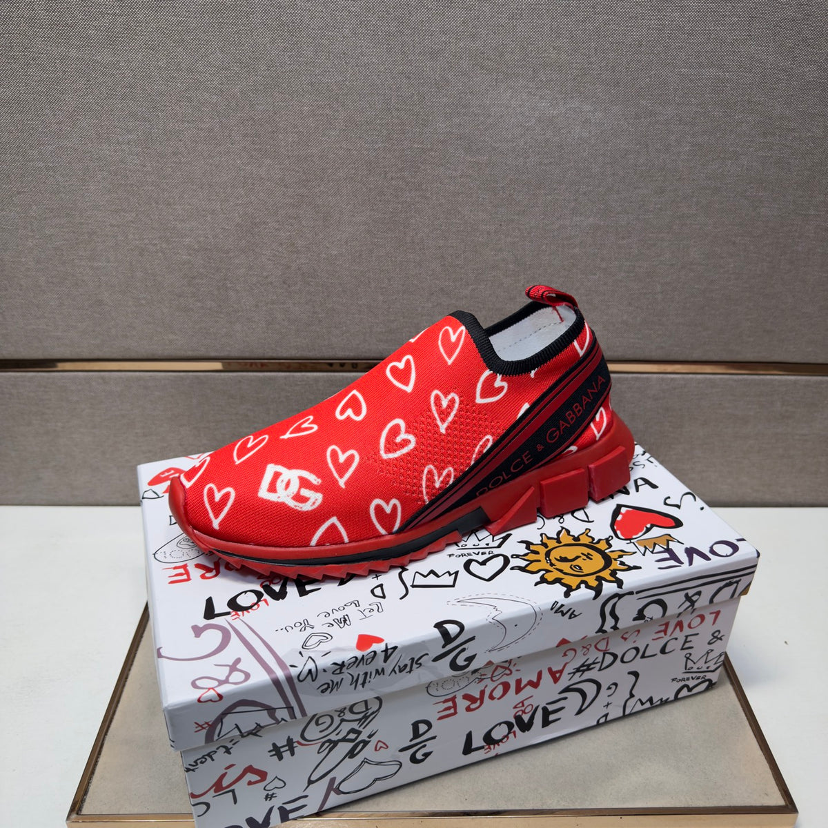 Dolce & Gabbana DG Couple's Multi-Material Casual Sneakers Multi-Color