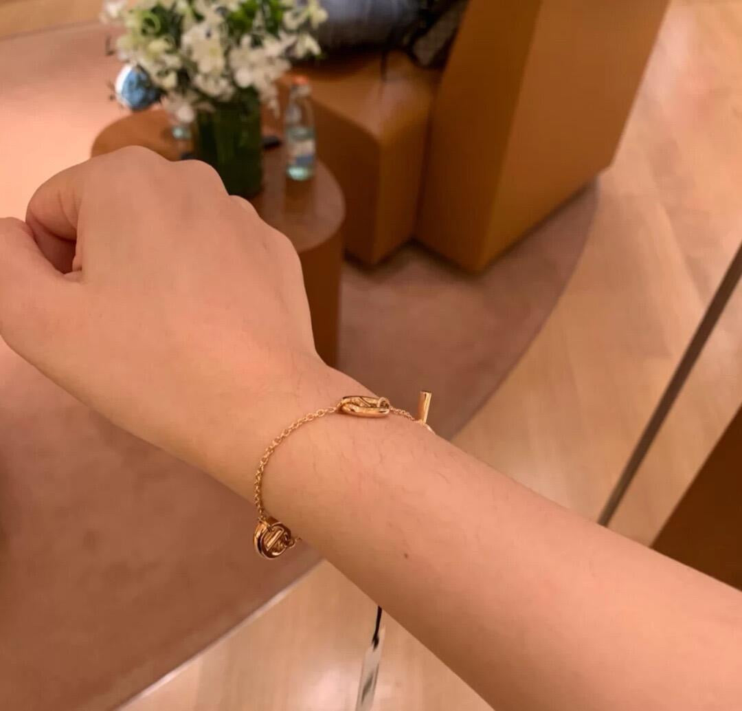 rose gold brass rose Bracelet for women - alternate angle view 8