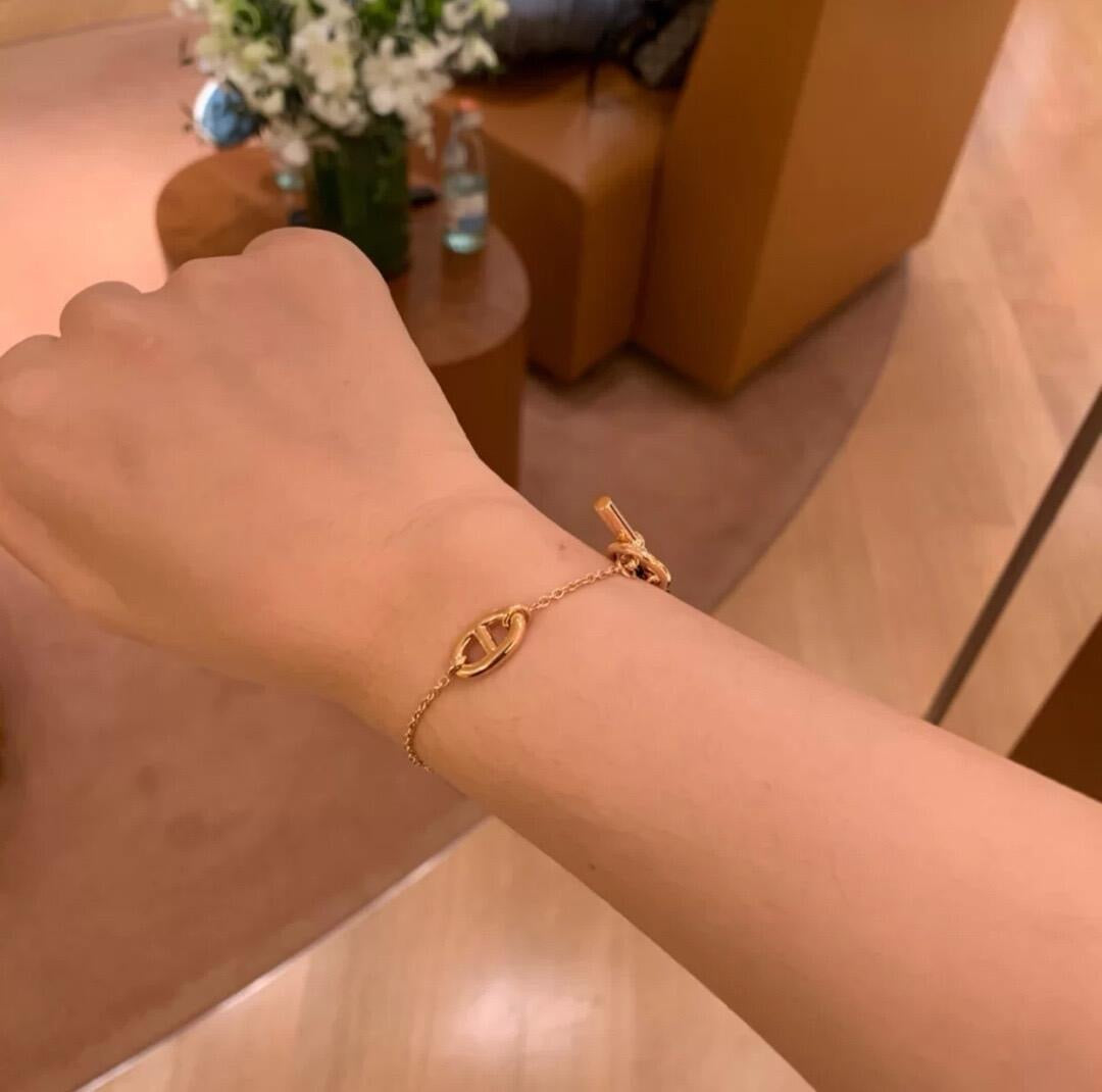 rose gold brass rose Bracelet for women - alternate angle view 9