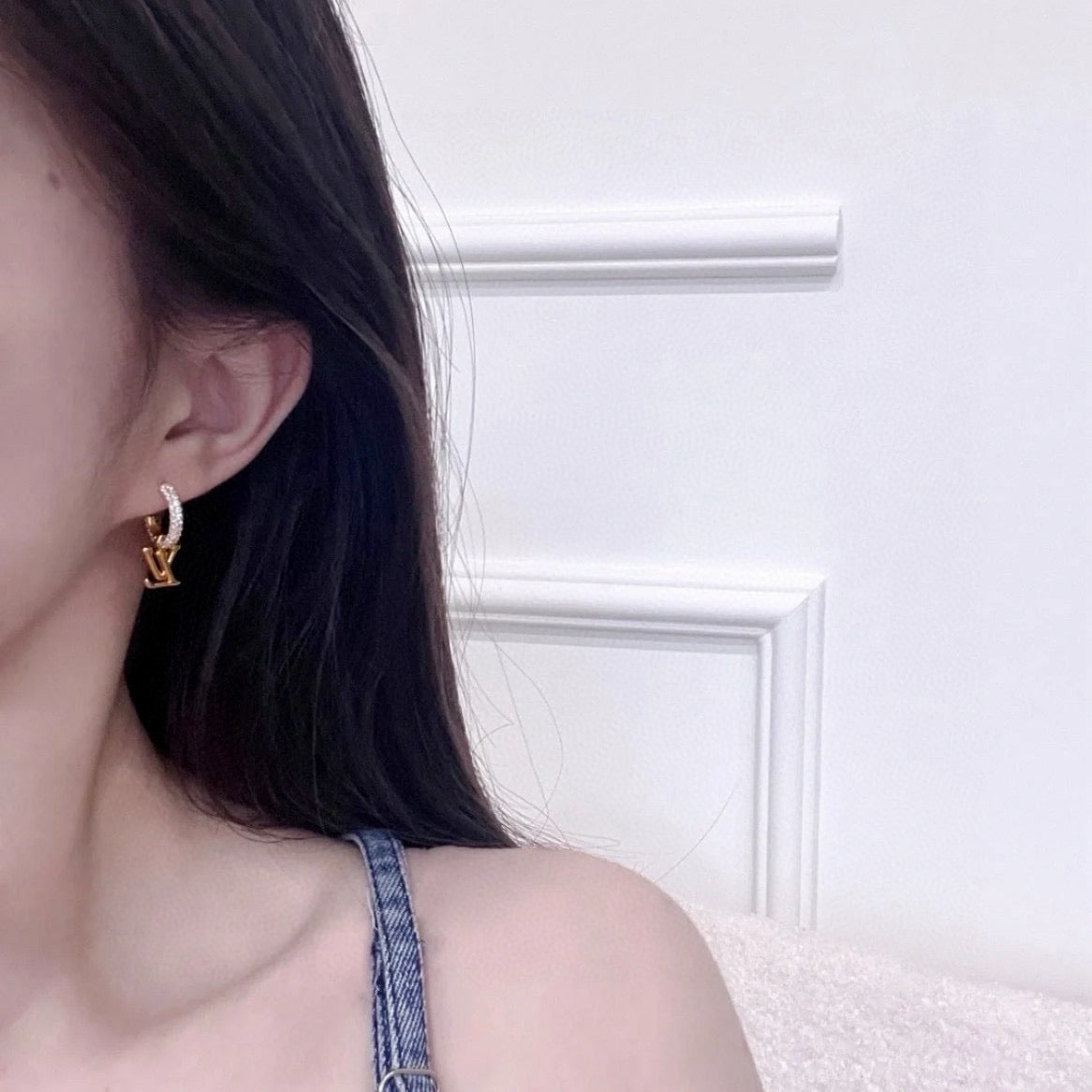 minimalist Stud Earrings for women - alternate angle view 5