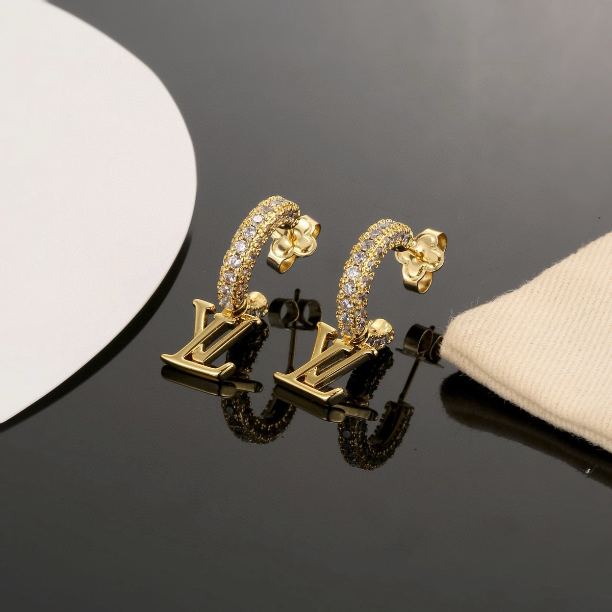 minimalist Stud Earrings for women - alternate angle view 2