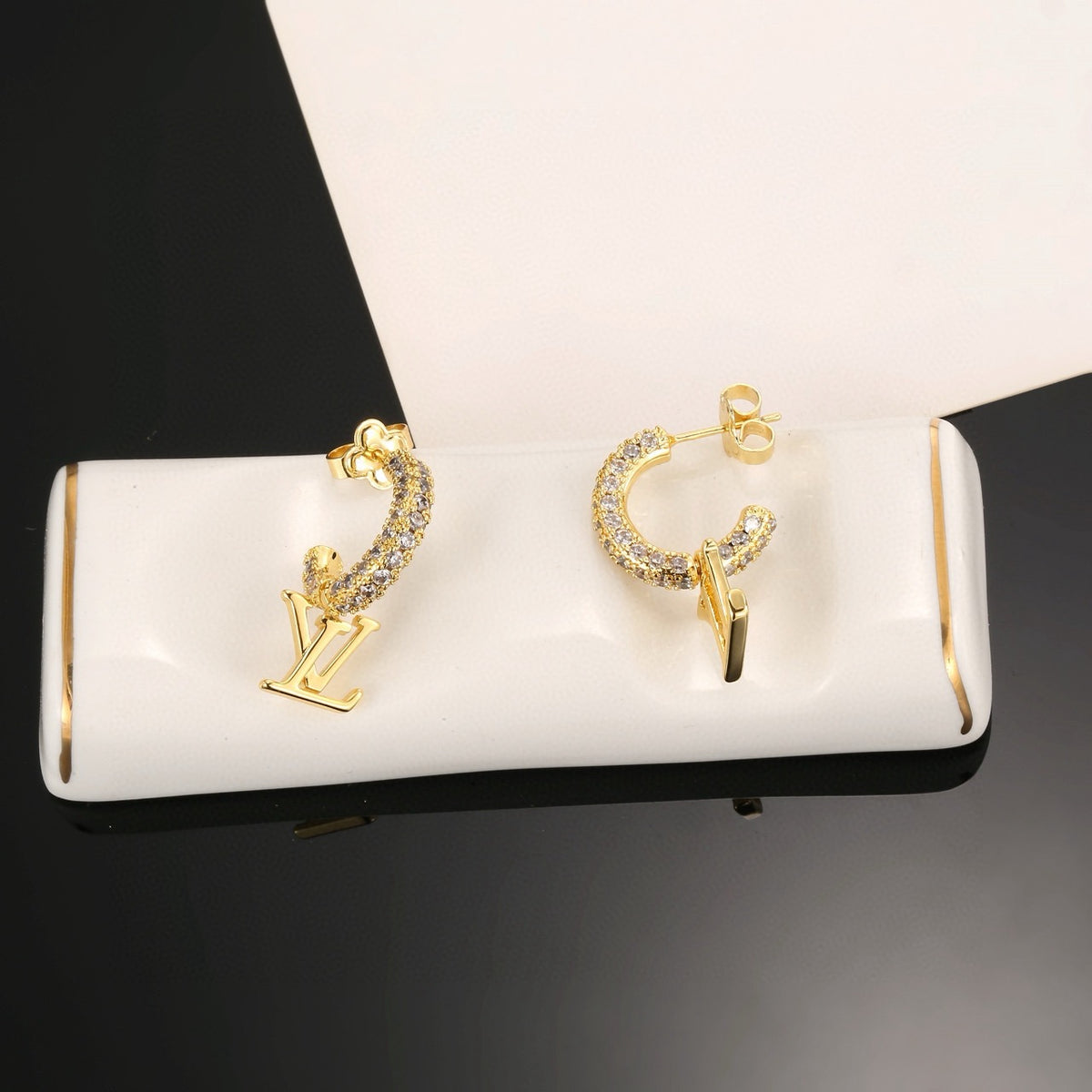 minimalist Stud Earrings for women - alternate angle view 4