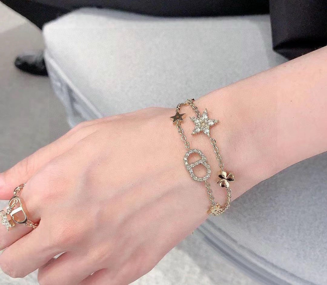 gold letter Bracelet for women - alternate angle view 6