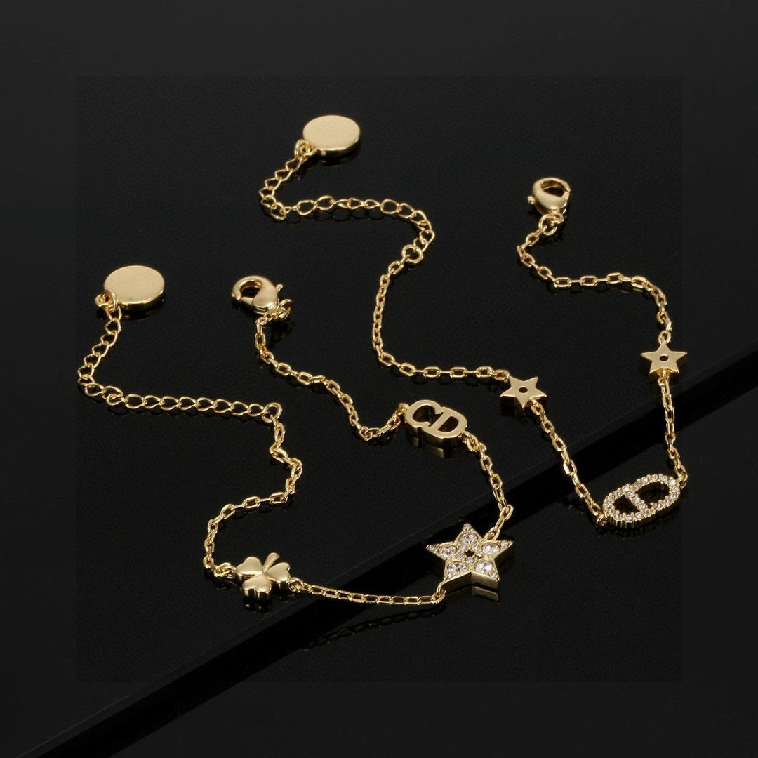 gold letter Bracelet for women - product detail view
