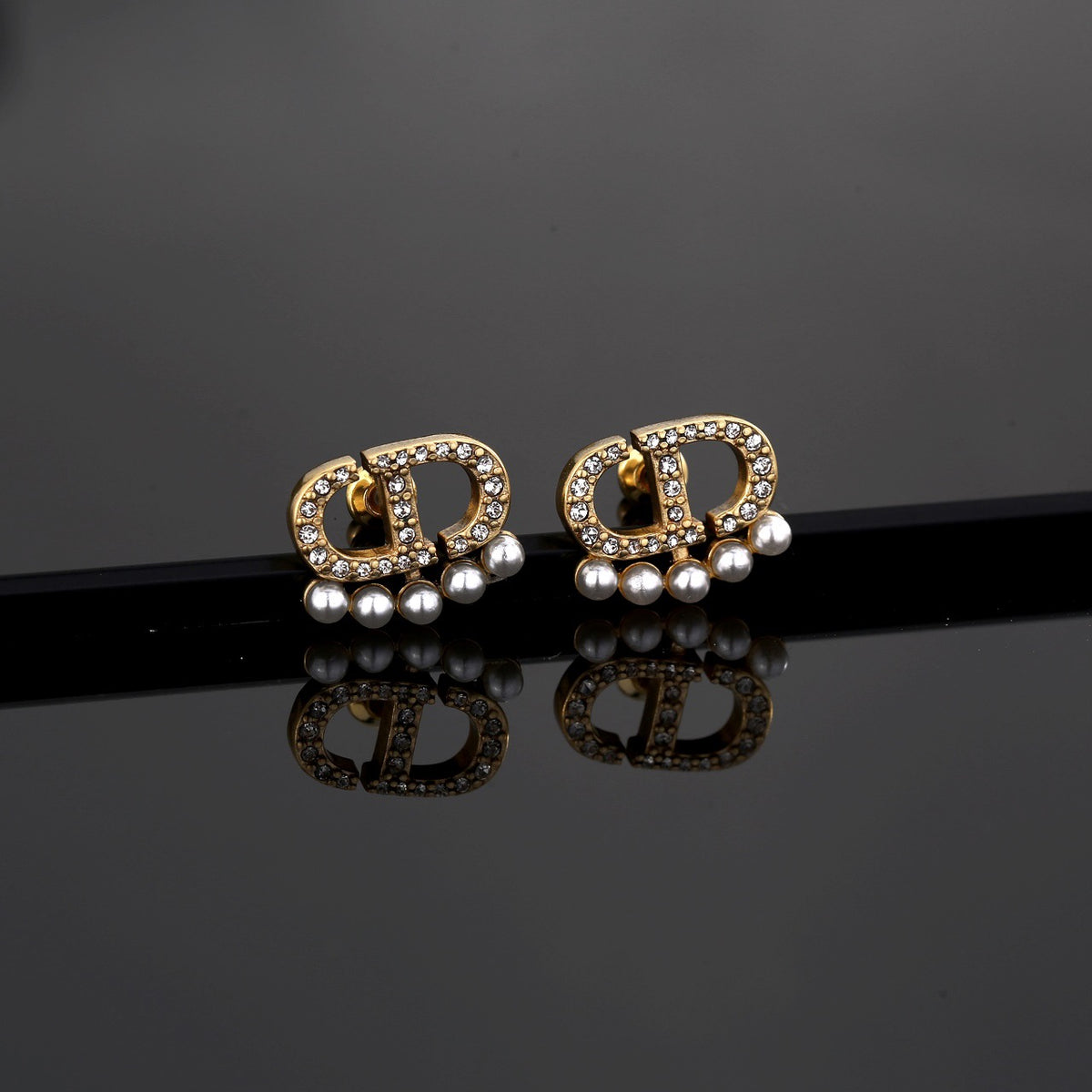 red 925 sterling silver letter Drop Earrings for women - product detail view