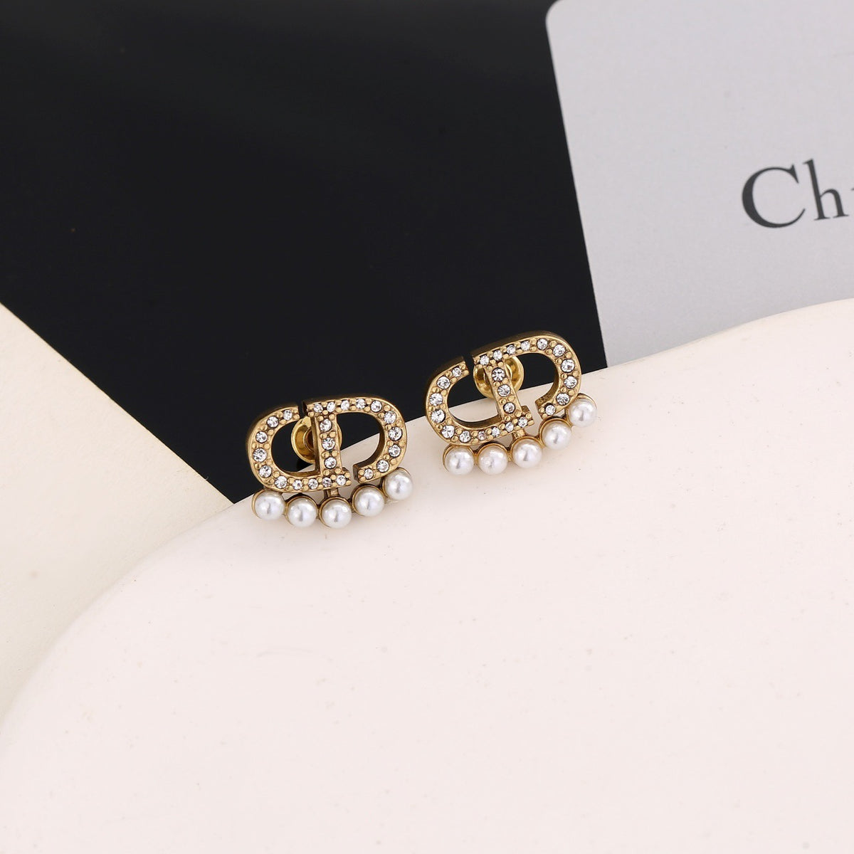 red 925 sterling silver letter Drop Earrings for women - alternate angle view 4