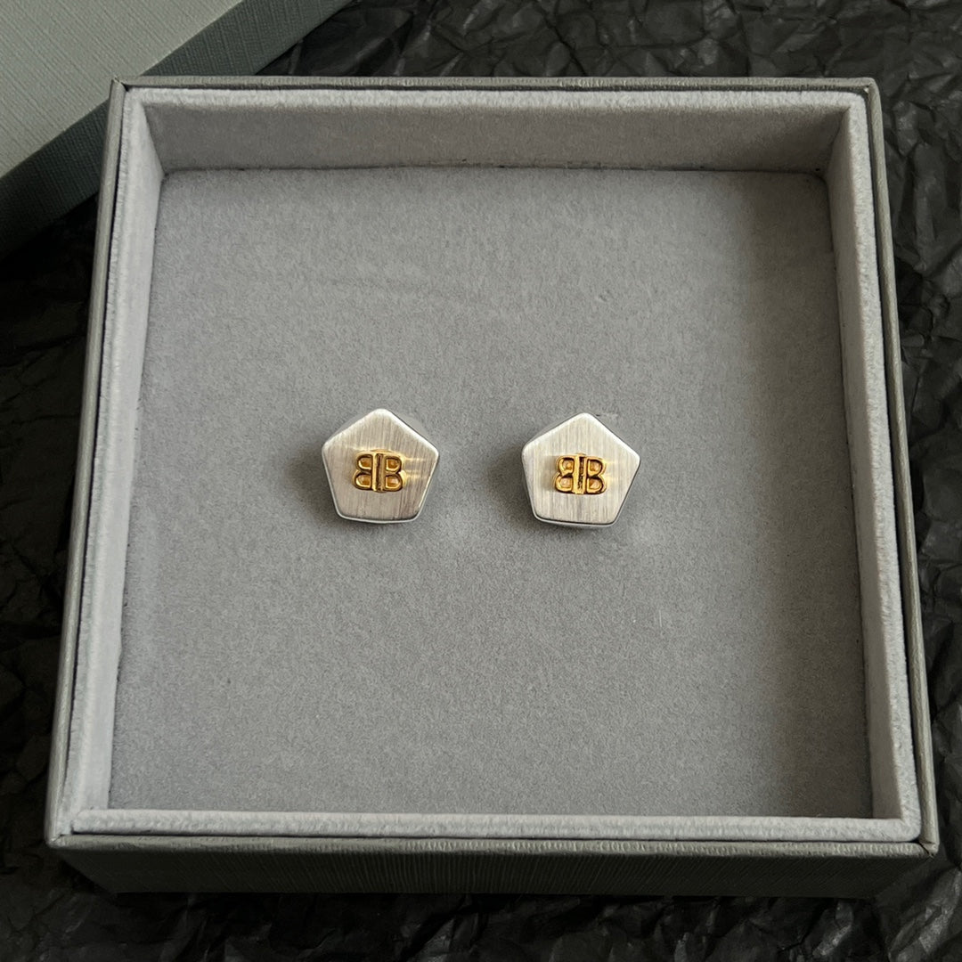 gold luxury Stud Earrings for women - alternate angle view 5