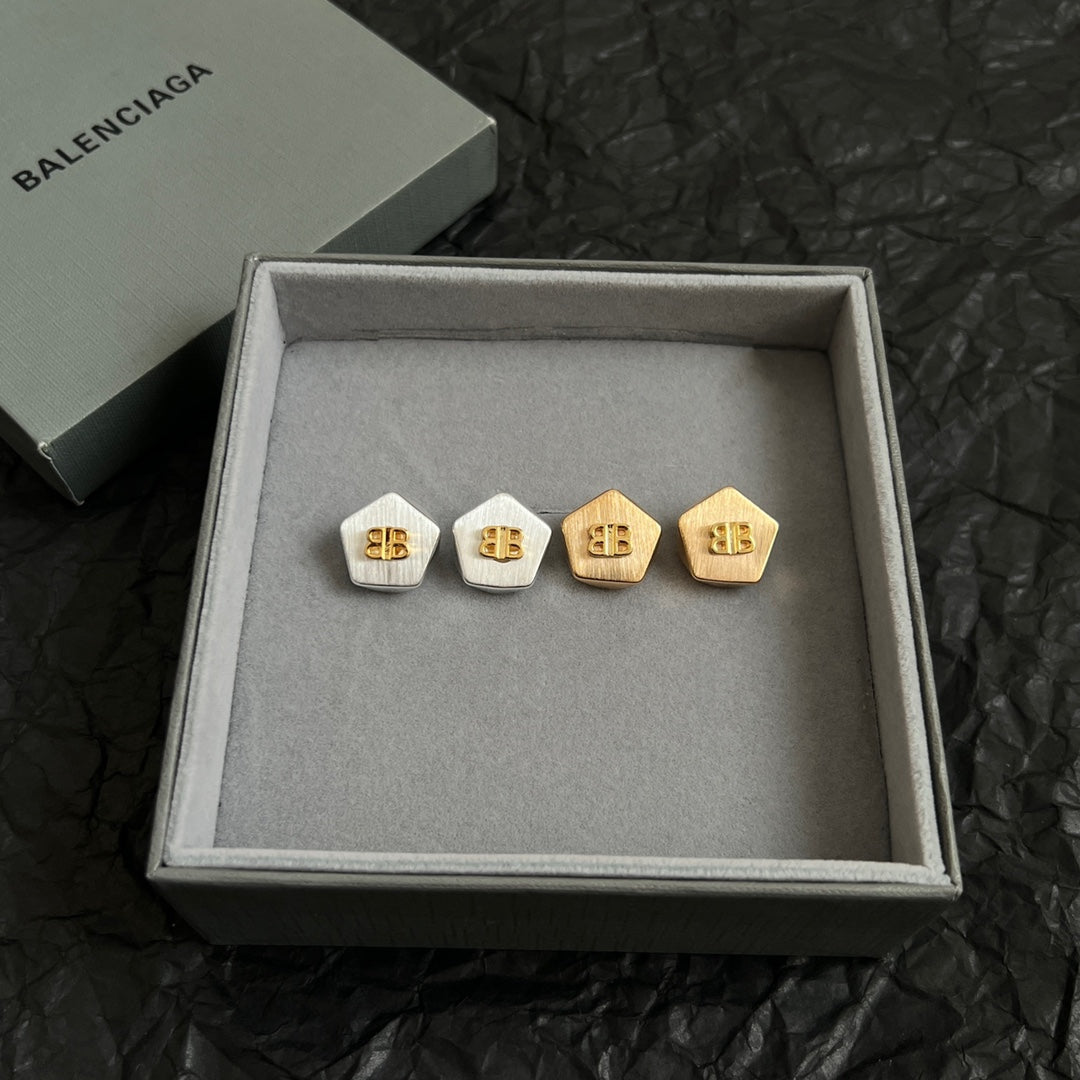 gold luxury Stud Earrings for women - alternate angle view 4