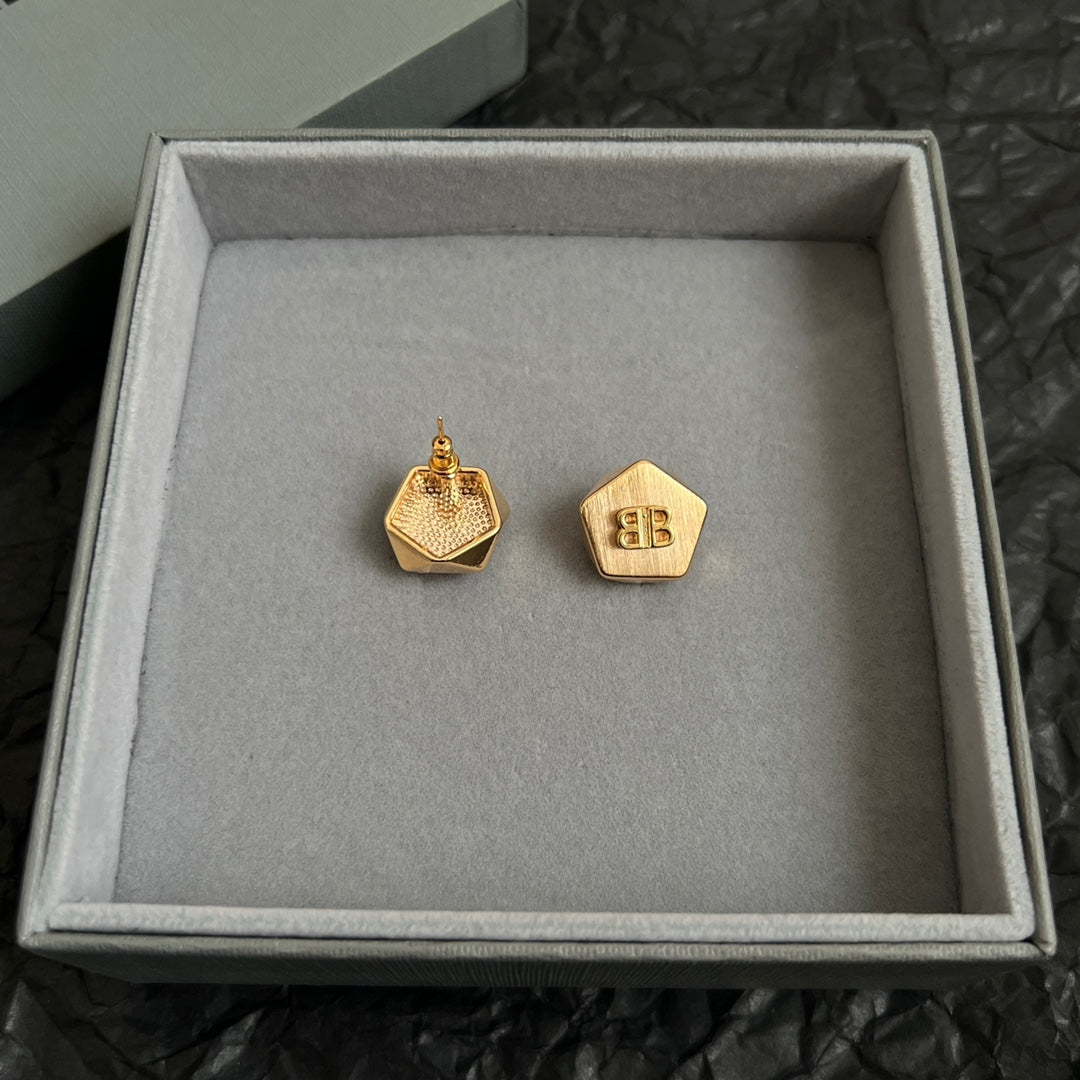 gold luxury Stud Earrings for women - alternate angle view 6