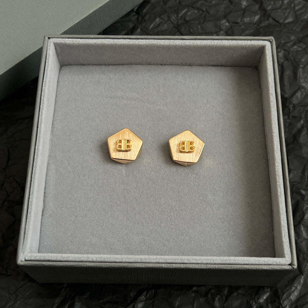 gold luxury Stud Earrings for women - product detail view