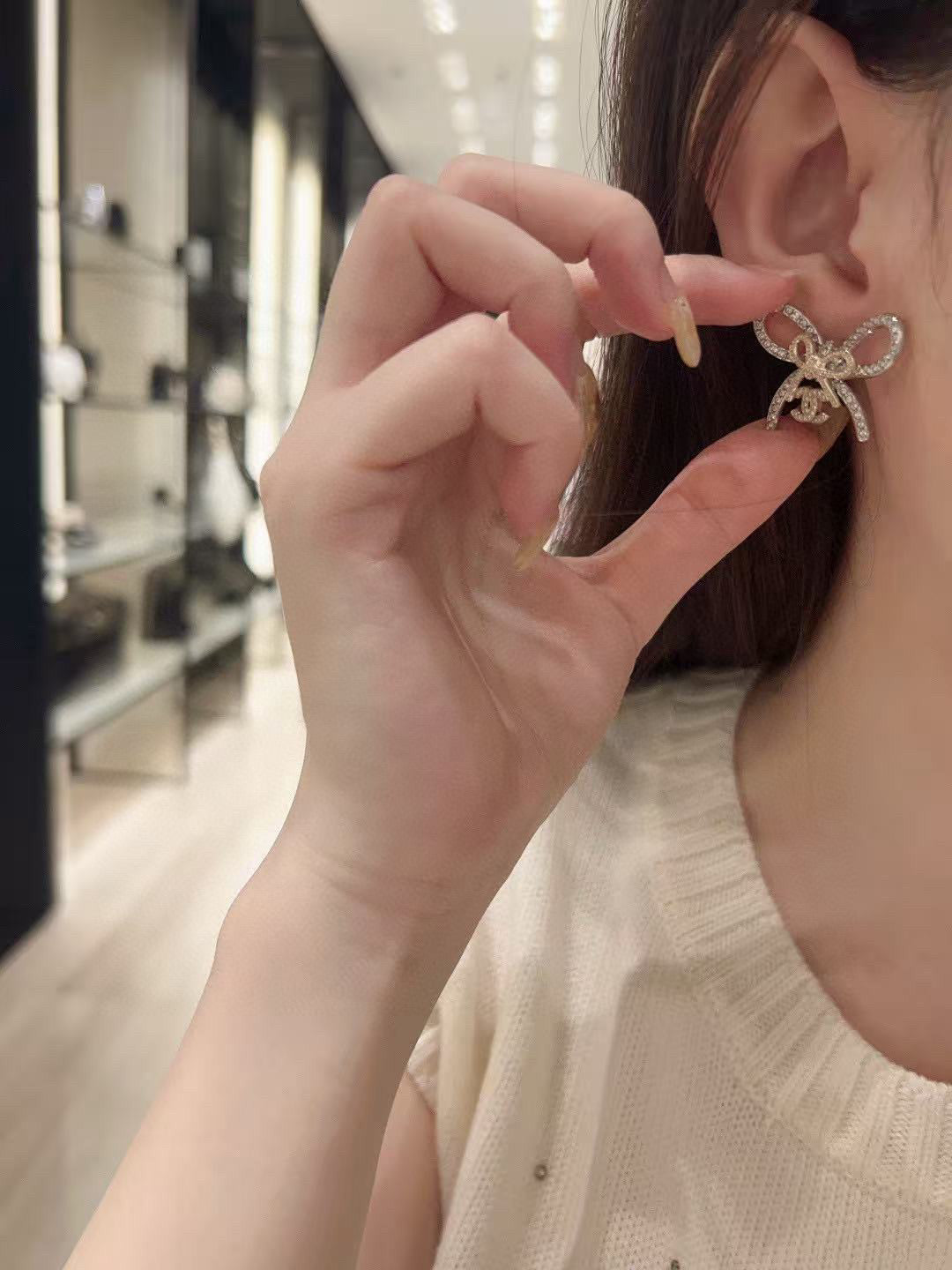 butterfly Drop Earrings for women - alternate angle view 2