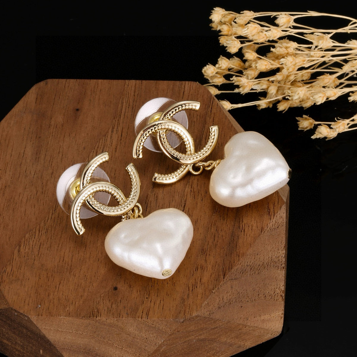 light gold luxury Drop Earrings for women - alternate angle view 3