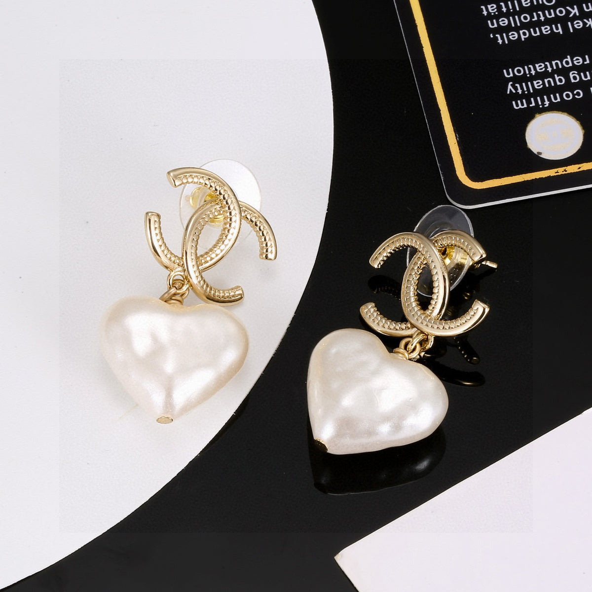 light gold luxury Drop Earrings for women - product detail view