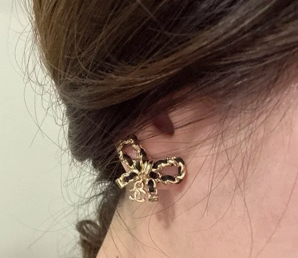 gold resin butterfly Stud Earrings for women - alternate angle view 7