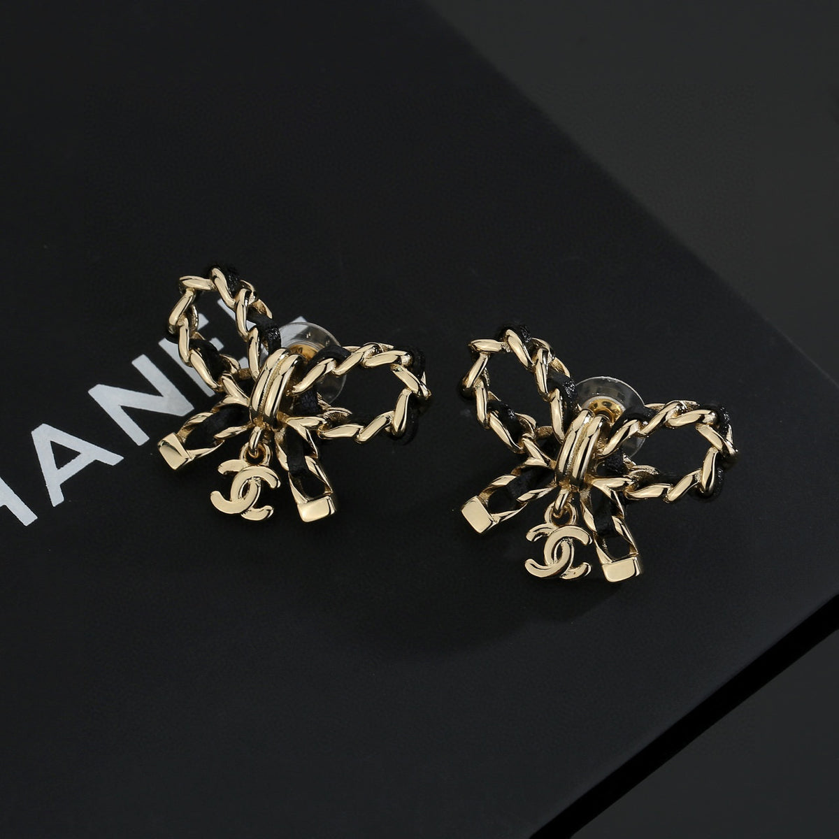 gold resin butterfly Stud Earrings for women - alternate angle view 8