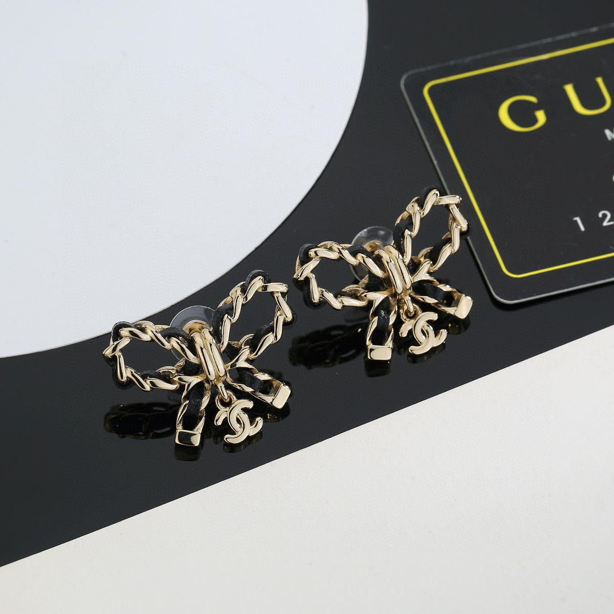 gold resin butterfly Stud Earrings for women - alternate angle view 6