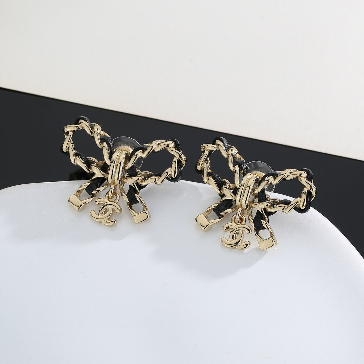 gold resin butterfly Stud Earrings for women - product detail view