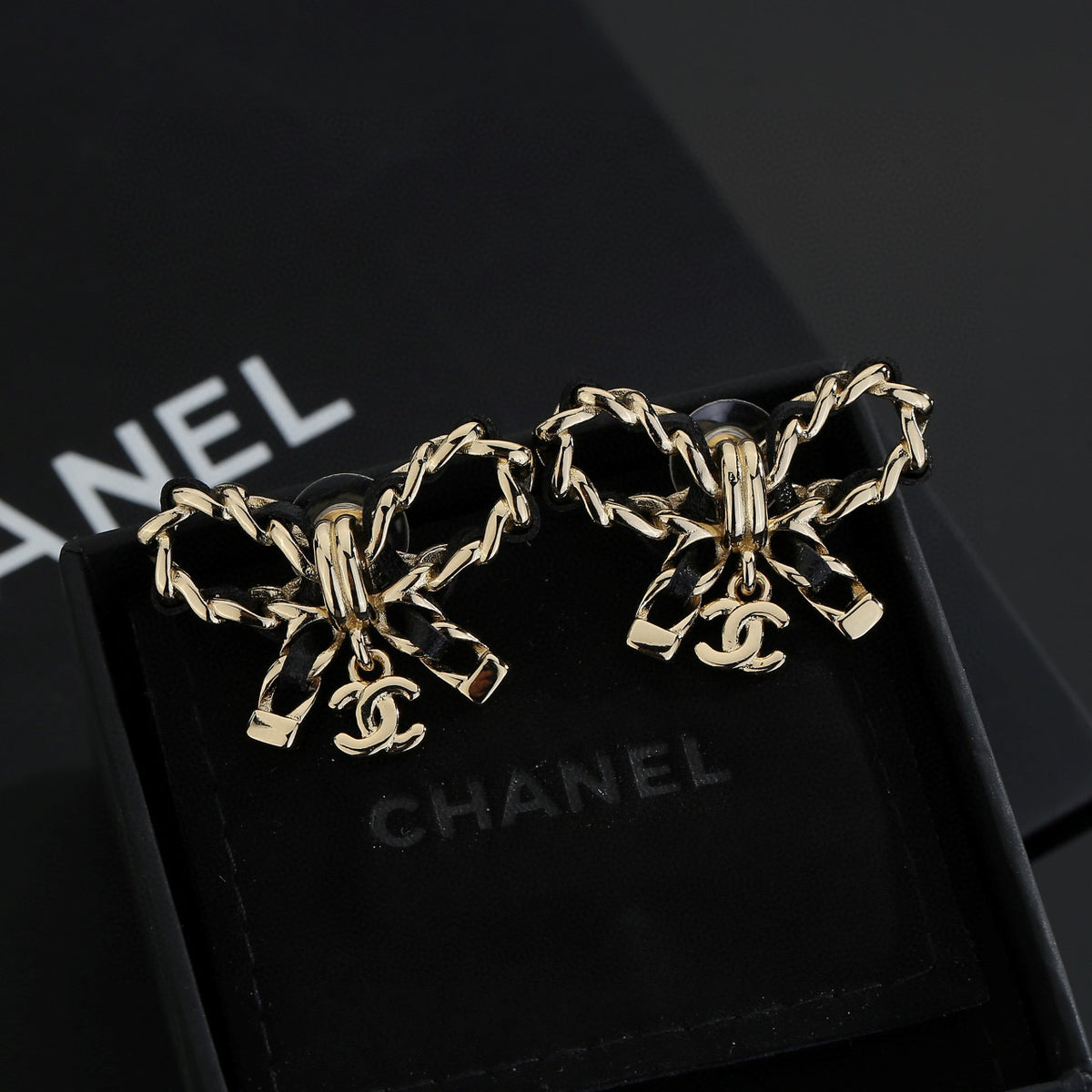 gold resin butterfly Stud Earrings for women - alternate angle view 3