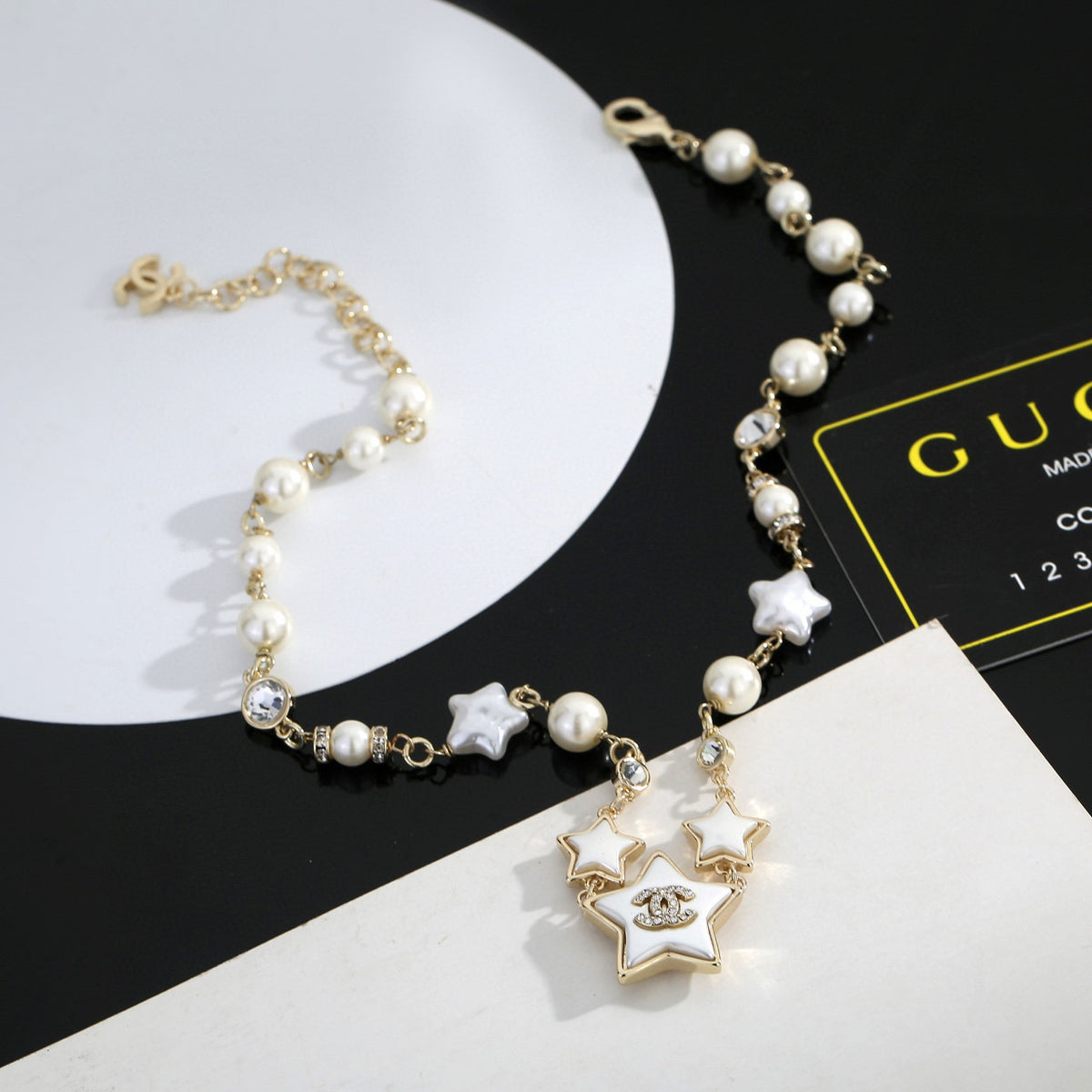 resin letter Necklace for women - alternate angle view 2