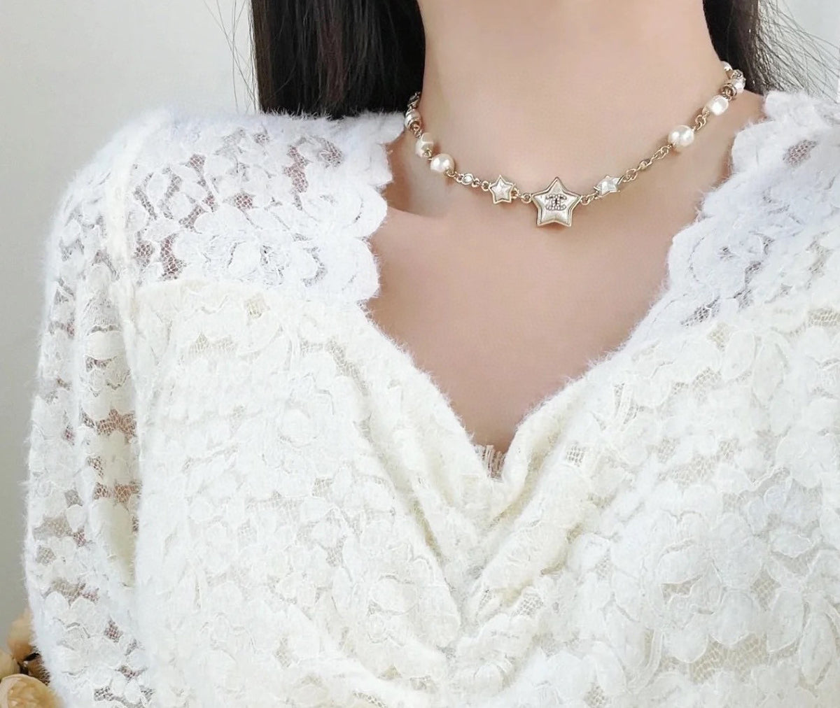 resin letter Necklace for women - alternate angle view 3