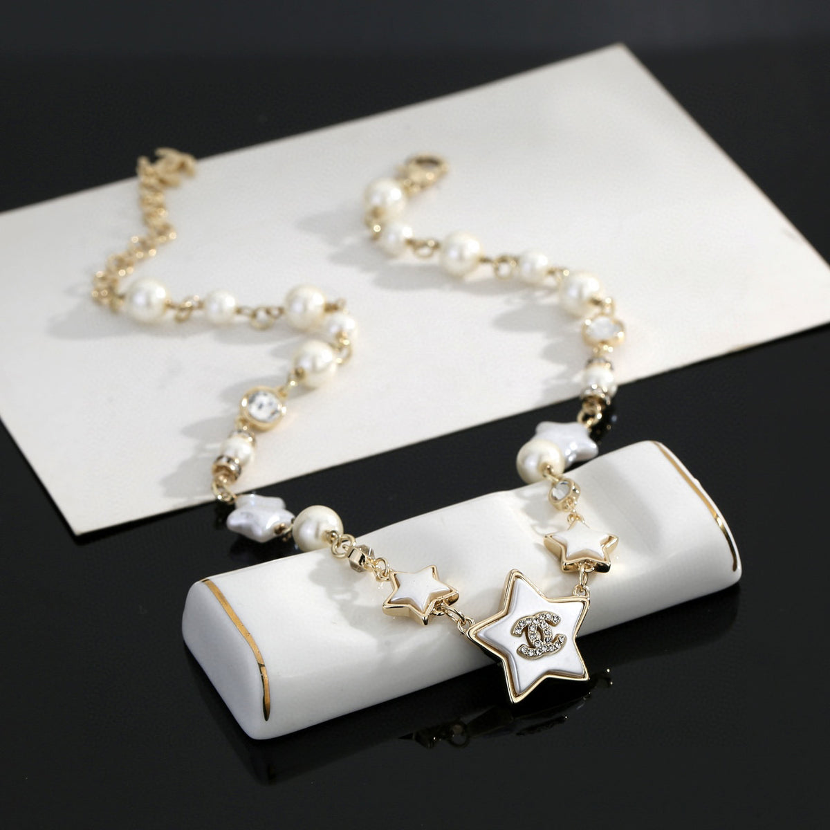 resin letter Necklace for women - alternate angle view 4