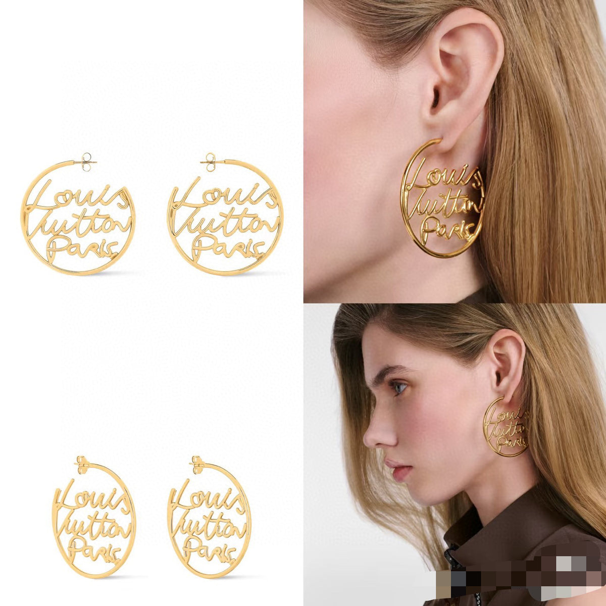 letter Stud Earrings for women - alternate angle view 5