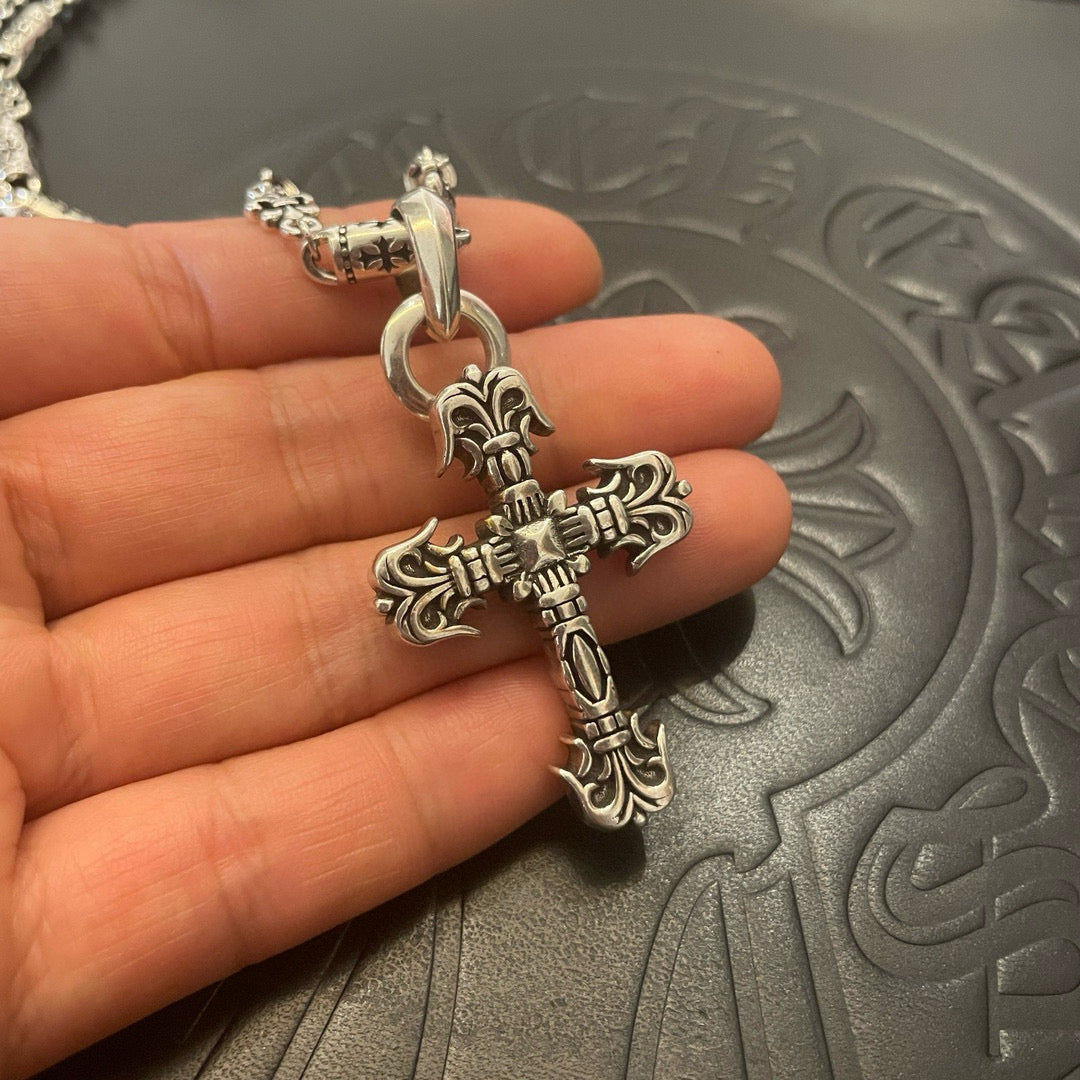 antique cross Pendant for men - alternate angle view 5