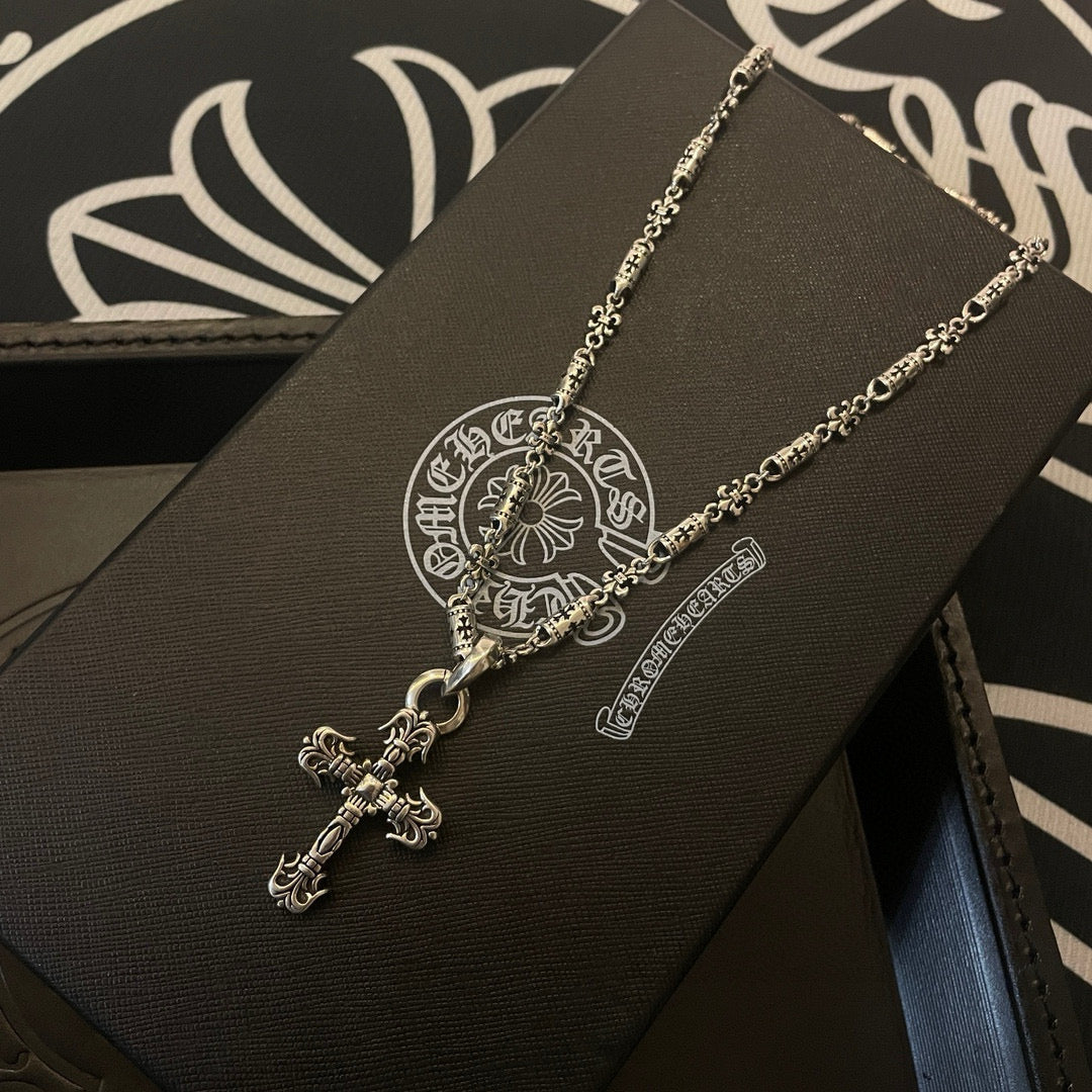 antique cross Pendant for men - alternate angle view 2