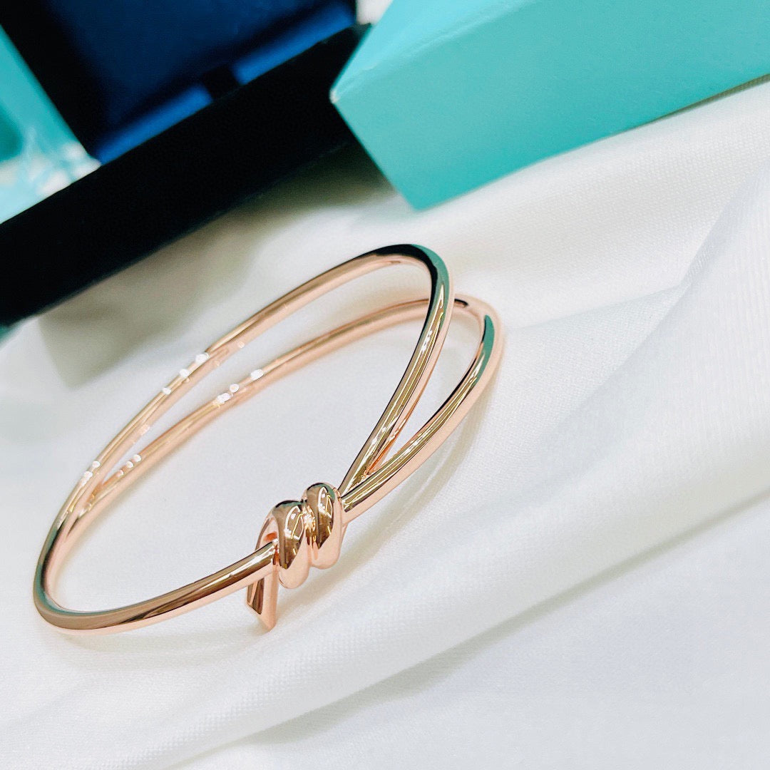 rose gold rose Bangle for women - alternate angle view 4