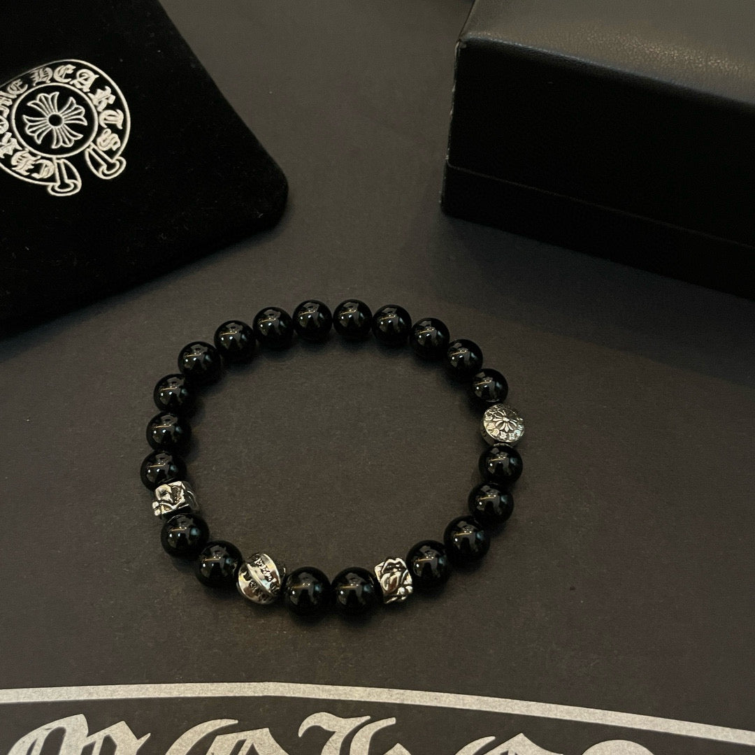 antique stone cross Bracelet for men - alternate angle view 9