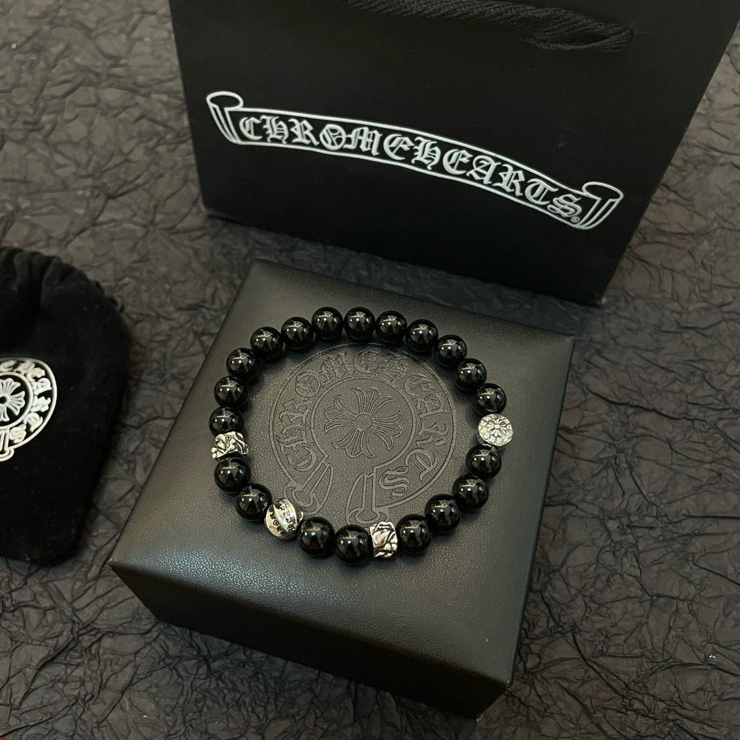 antique stone cross Bracelet for men - alternate angle view 5