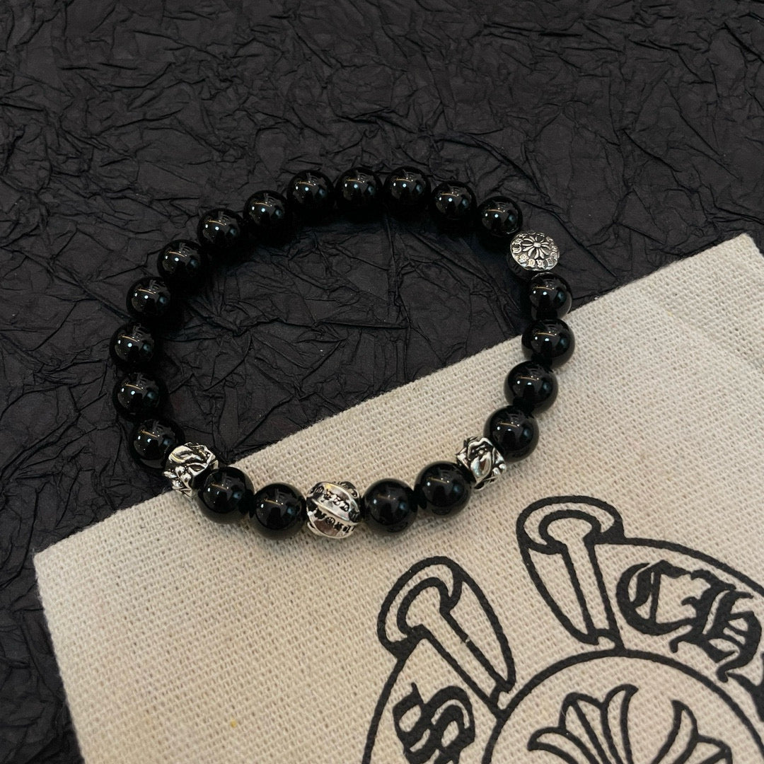 antique stone cross Bracelet for men - alternate angle view 7