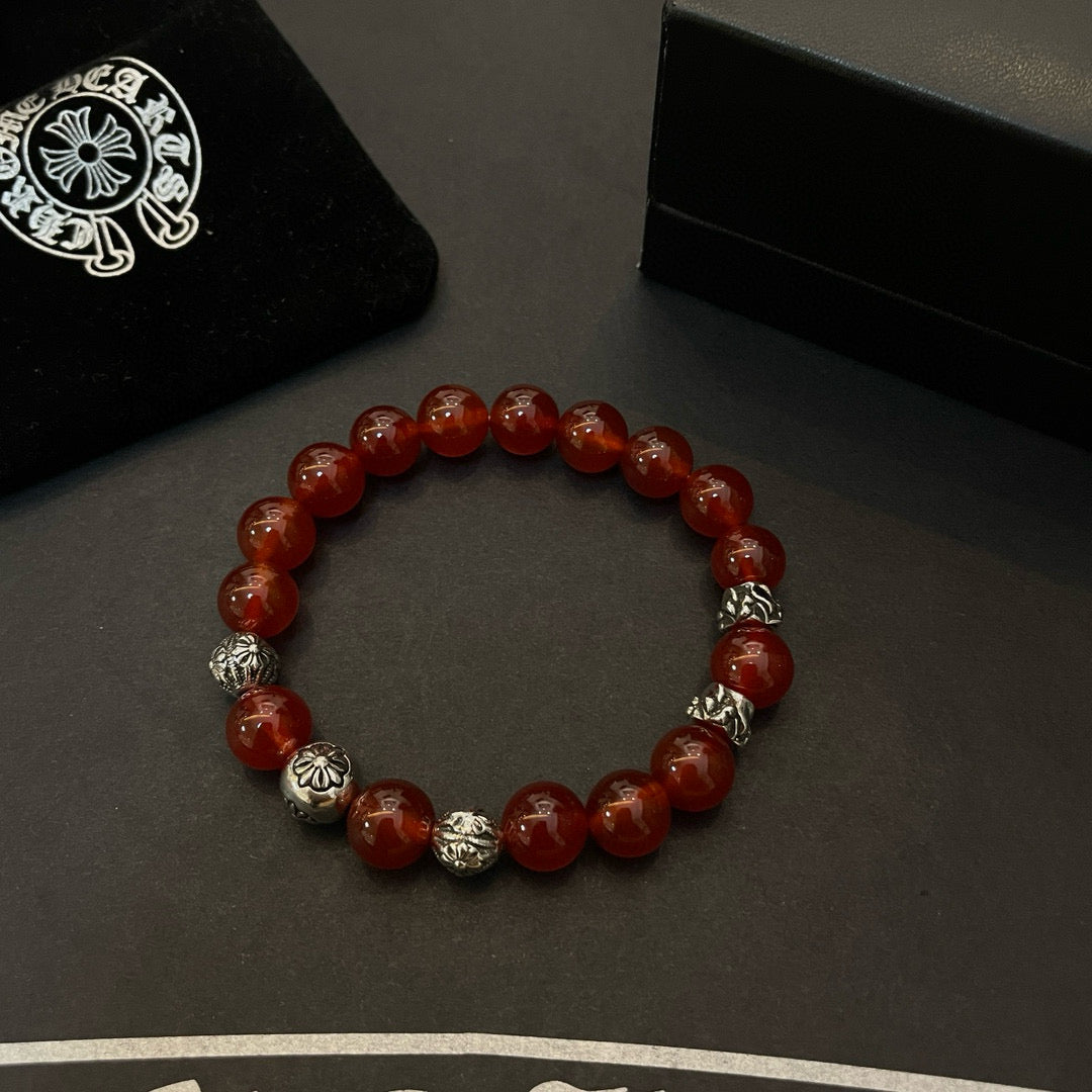 antique stone cross Bracelet for men - alternate angle view 3