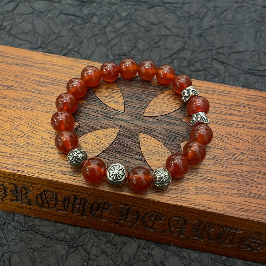 antique stone cross Bracelet for men - alternate angle view 6