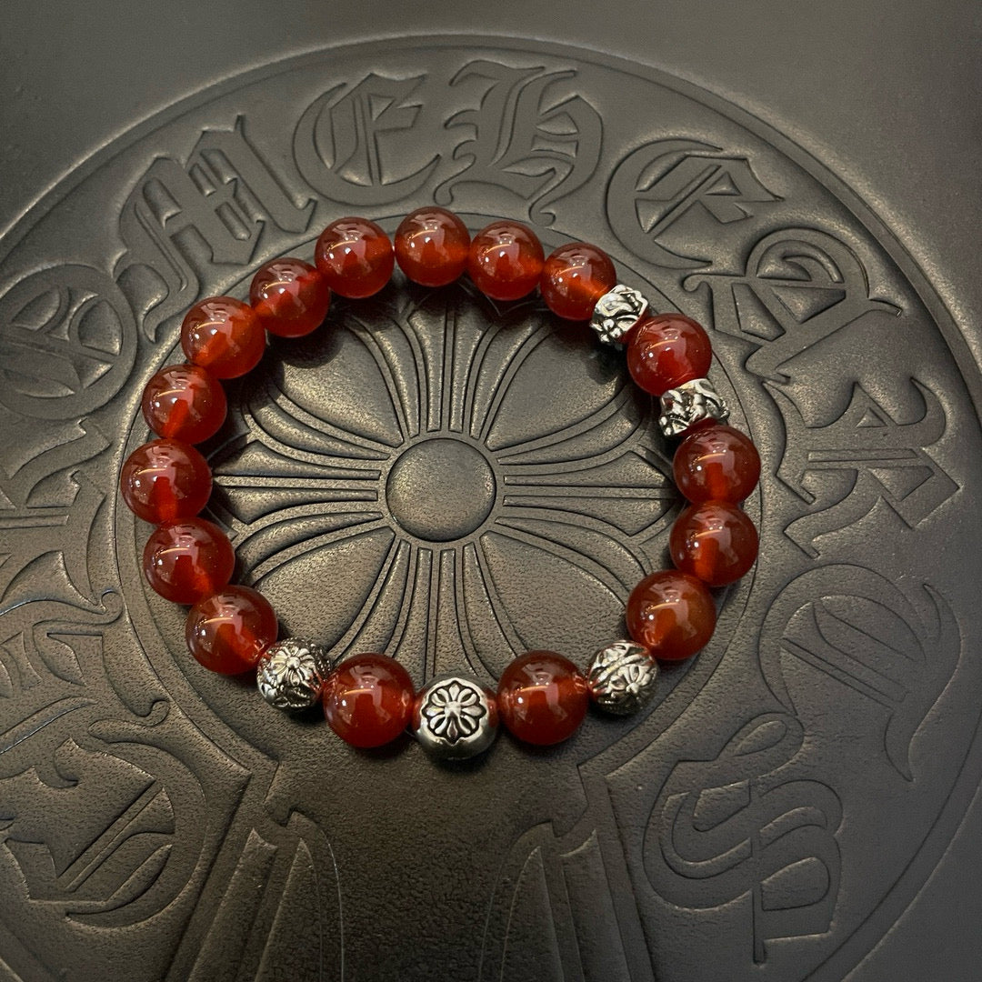 antique stone cross Bracelet for men - product detail view
