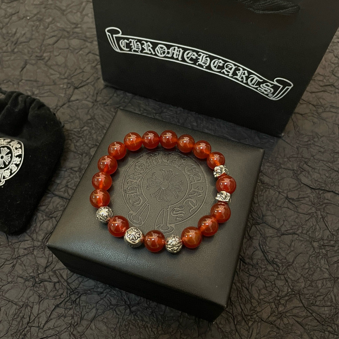 antique stone cross Bracelet for men - alternate angle view 2