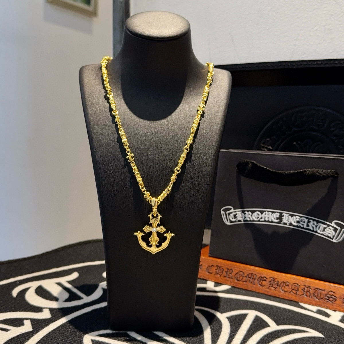 antique cross Pendant for men - alternate angle view 4