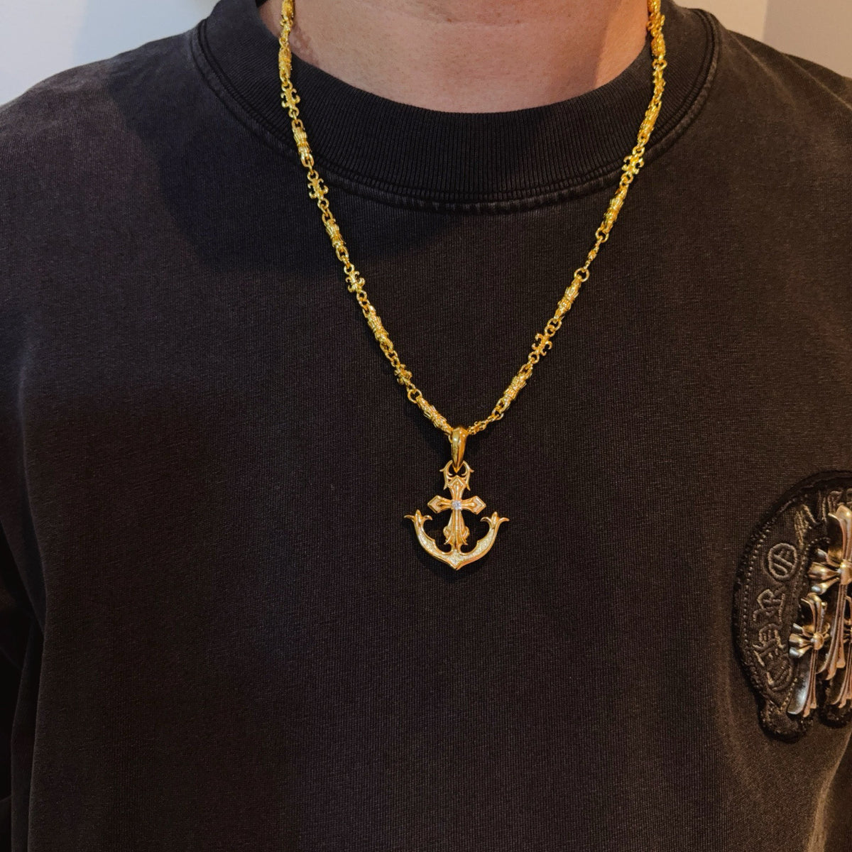 antique cross Pendant for men - product detail view