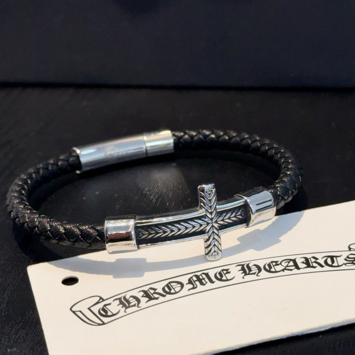 antique leather cross Bracelet for women - alternate angle view 8