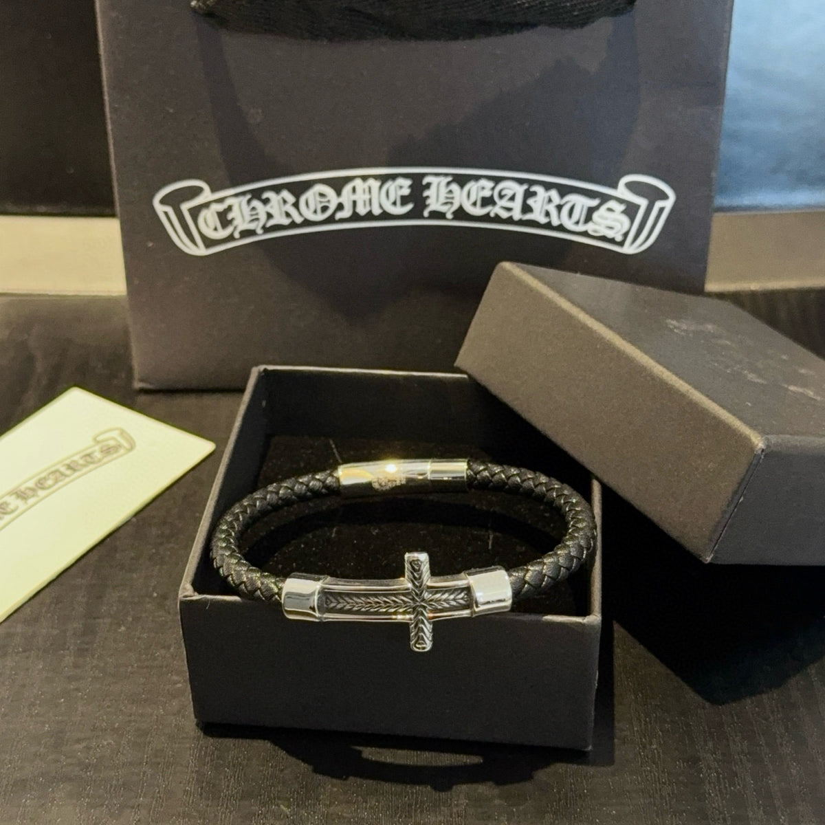 antique leather cross Bracelet for women - alternate angle view 7