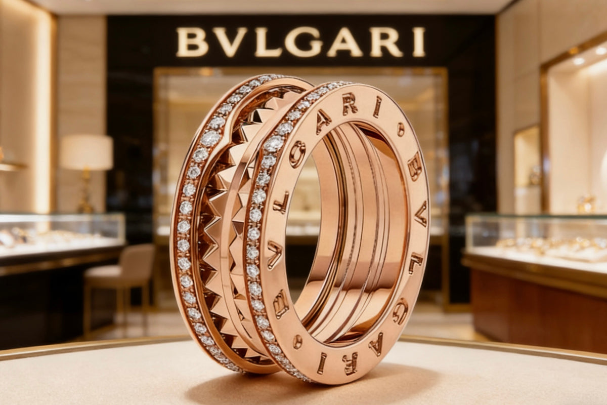 rose gold crystal rose Ring for men - alternate angle view 8