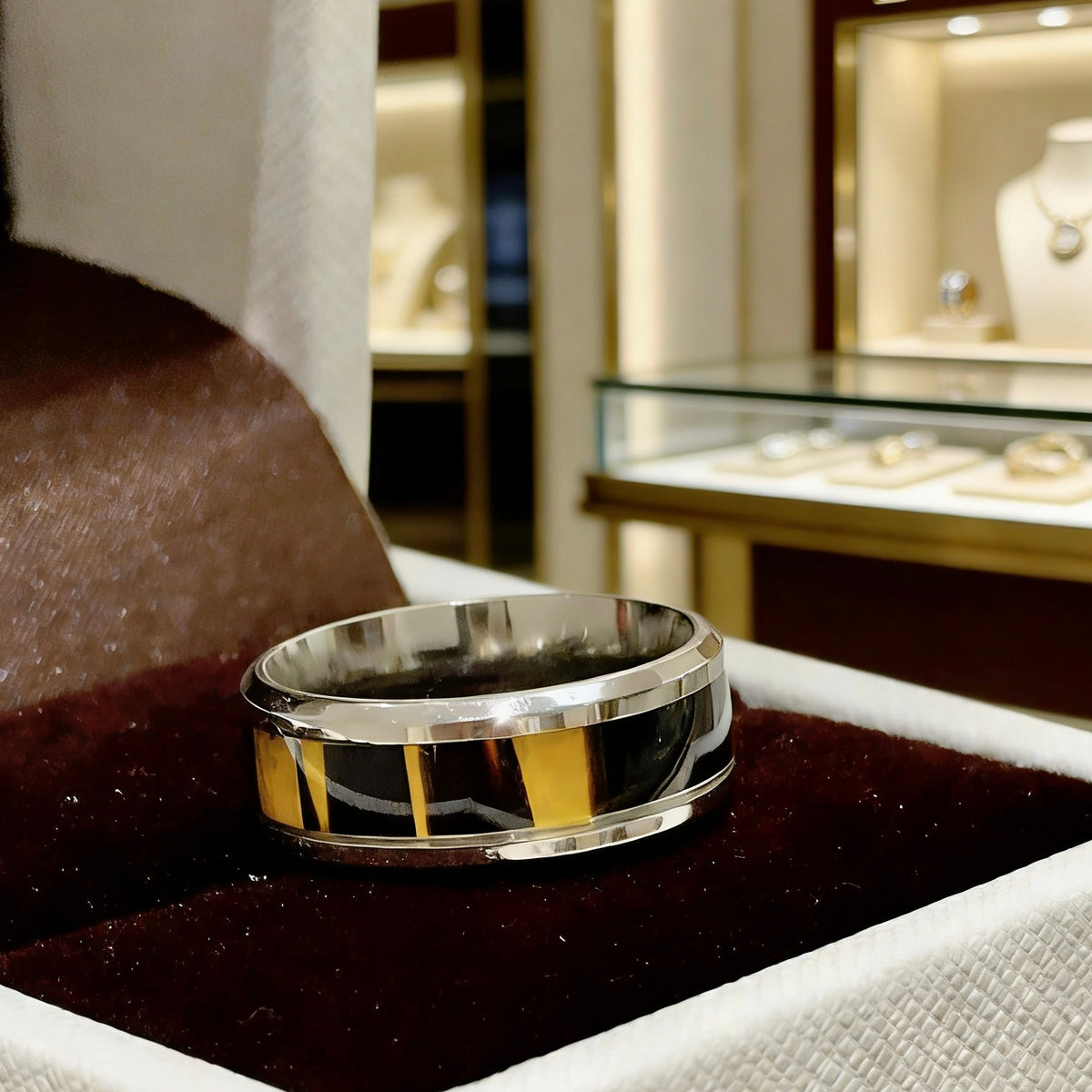 gold minimalist Ring for men - alternate angle view 4