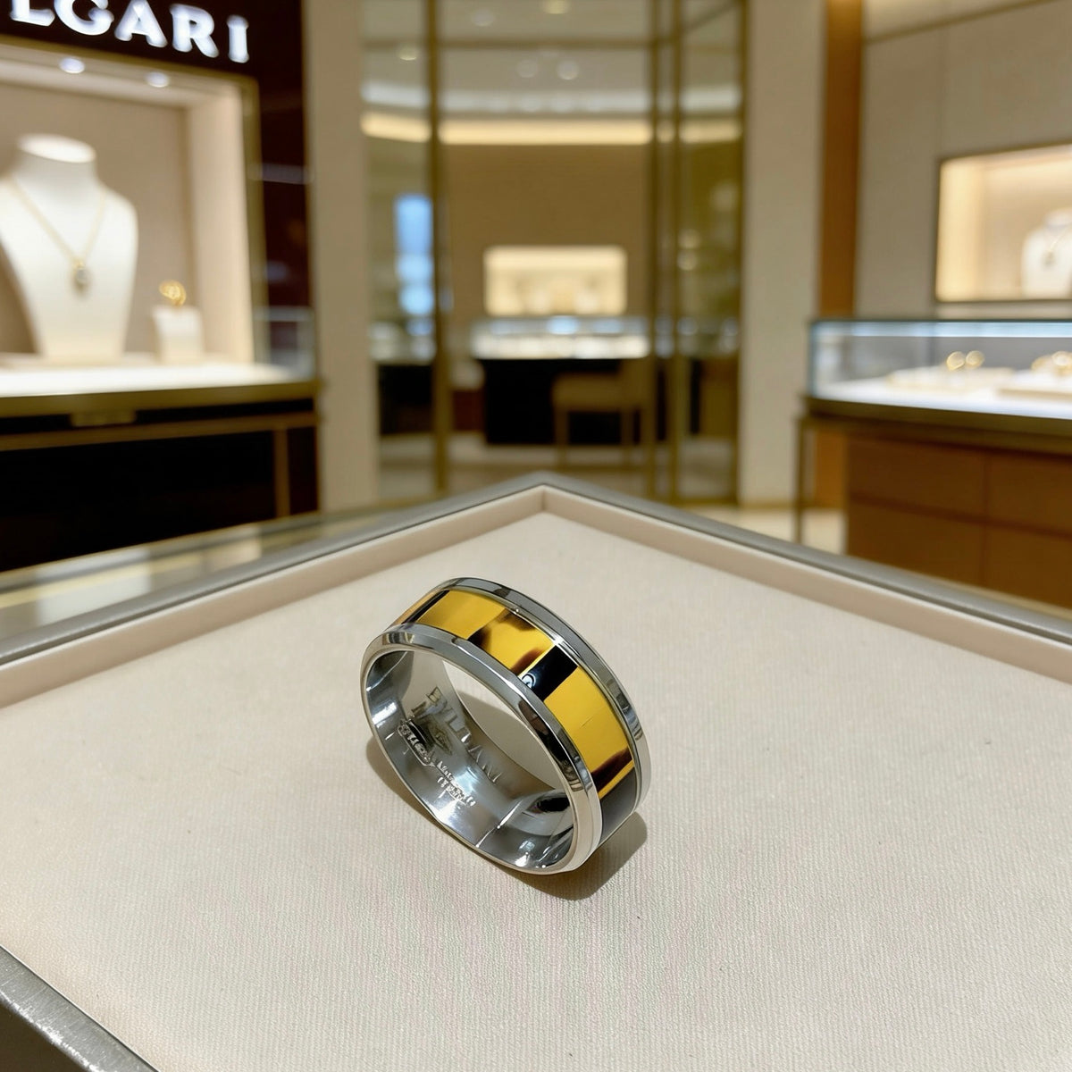 gold minimalist Ring for men - product detail view